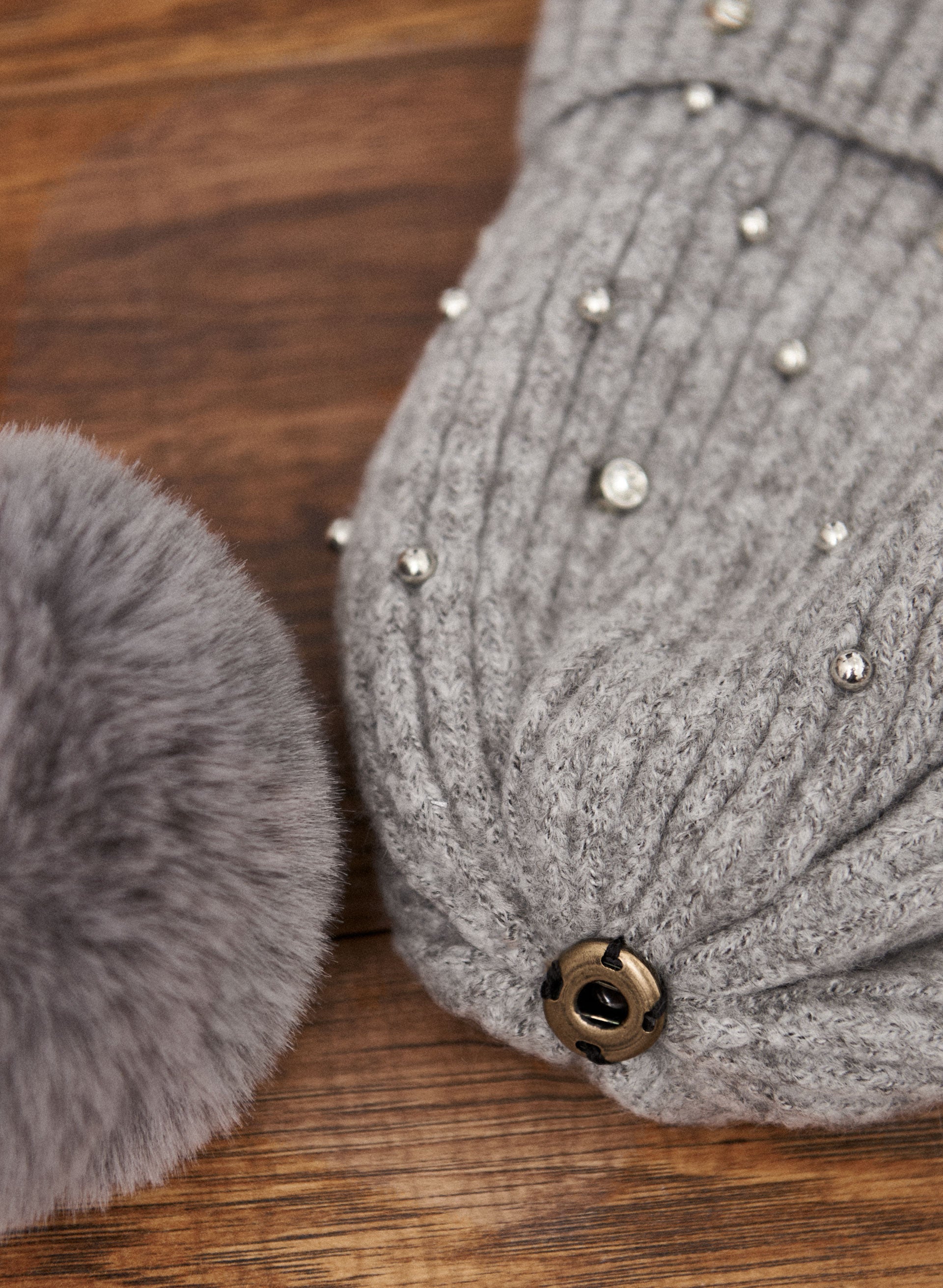 Crystal Detail Pom Pom Hat - Image 2