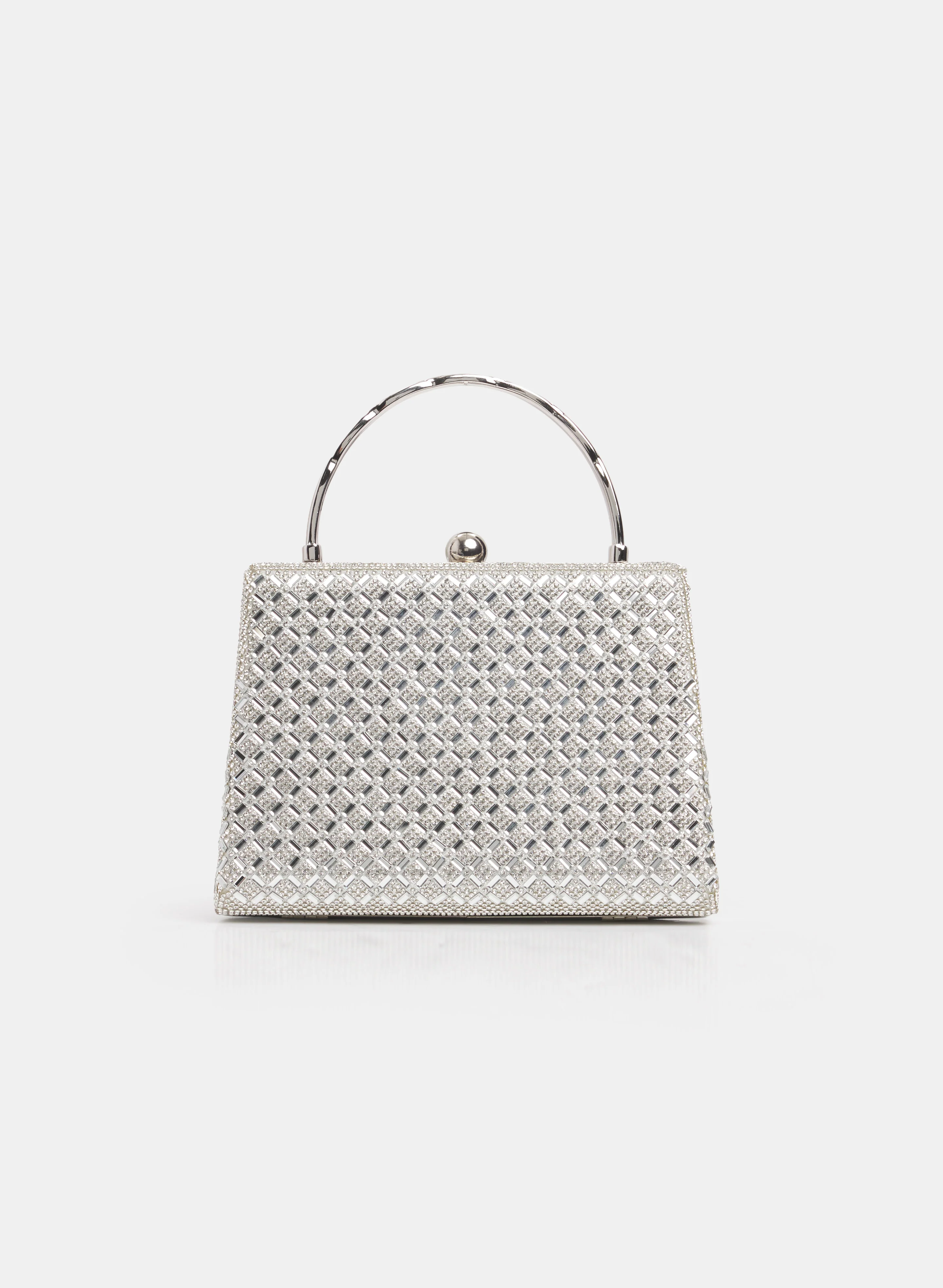 Crystal Embellished Box Clutch
