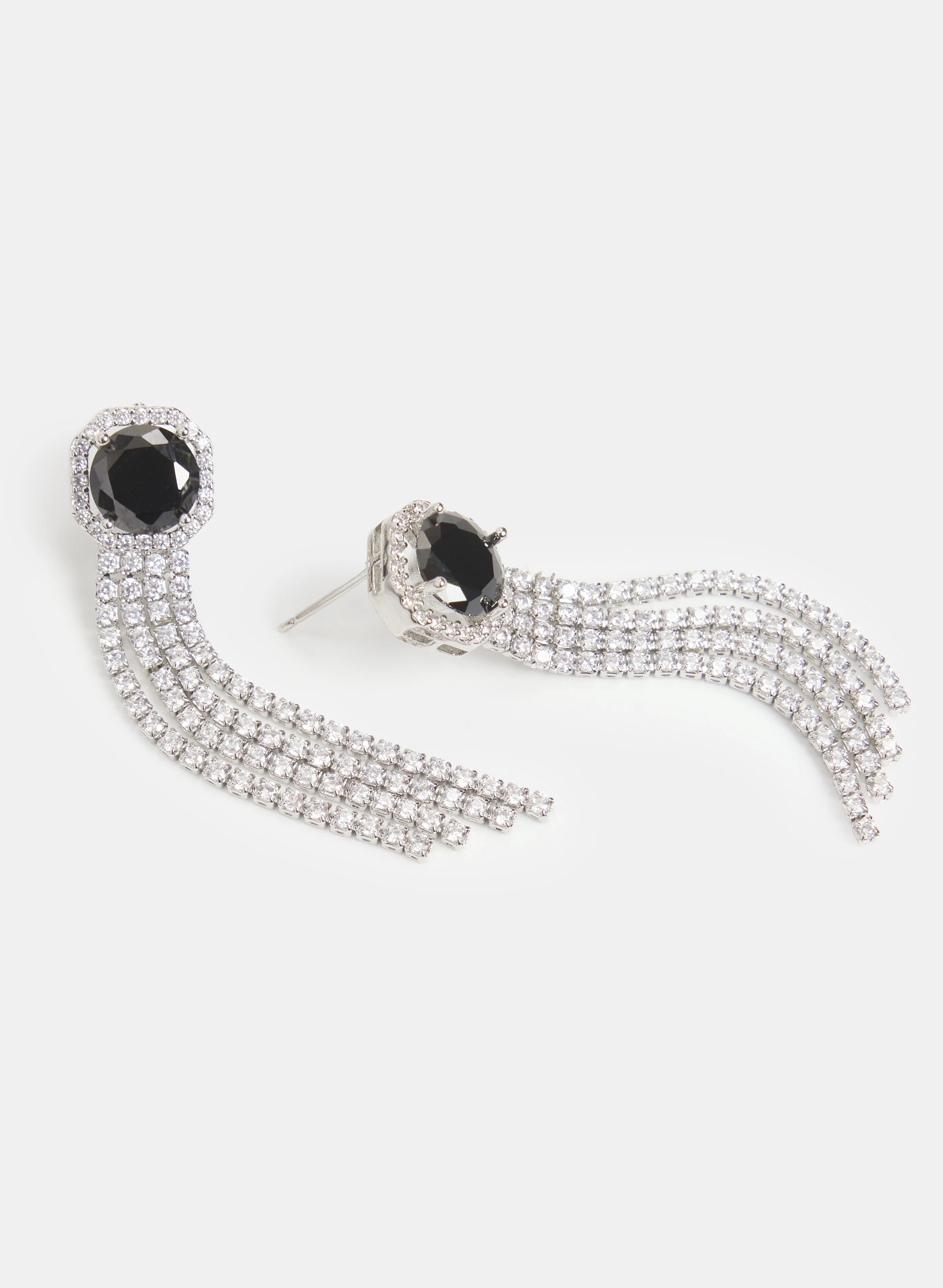 Crystal Tassel Earrings - Image 2