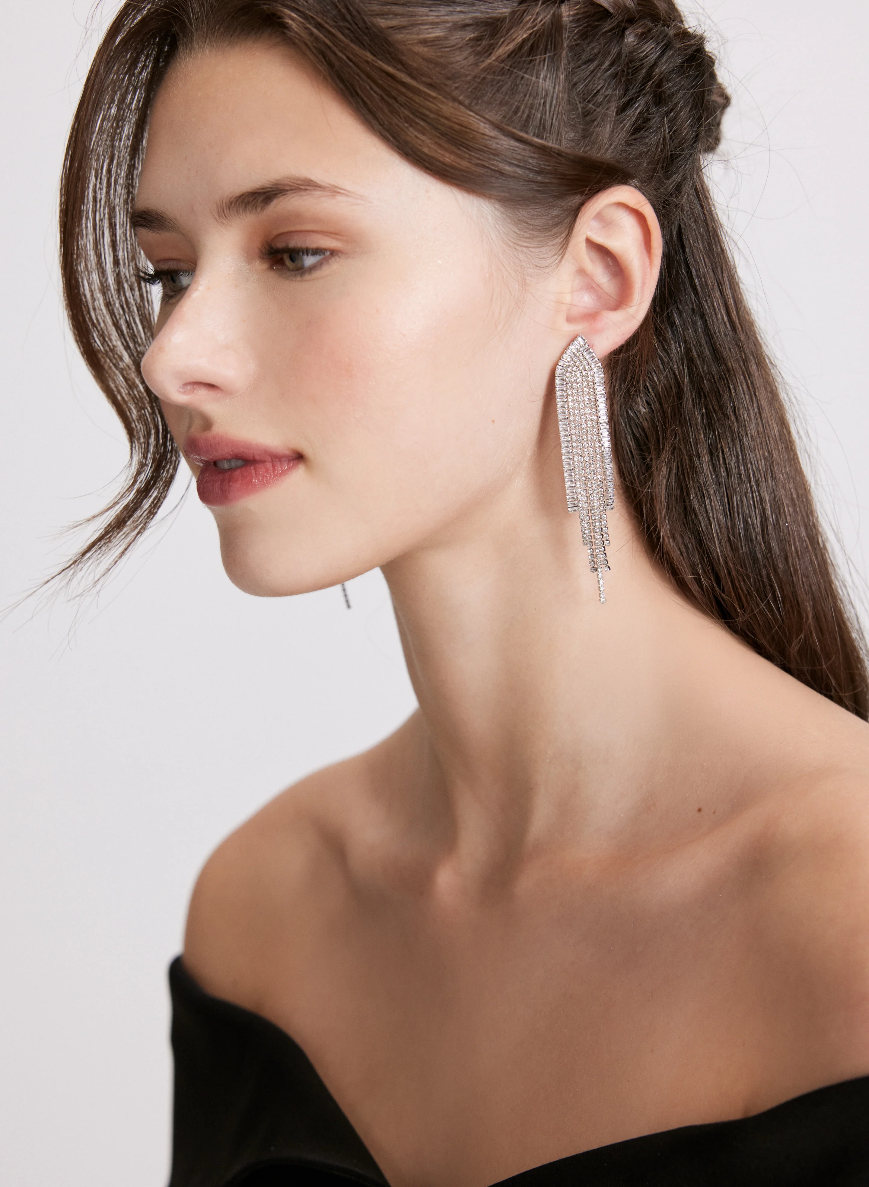 Cubic Zirconia Cascade Earrings - Image 2