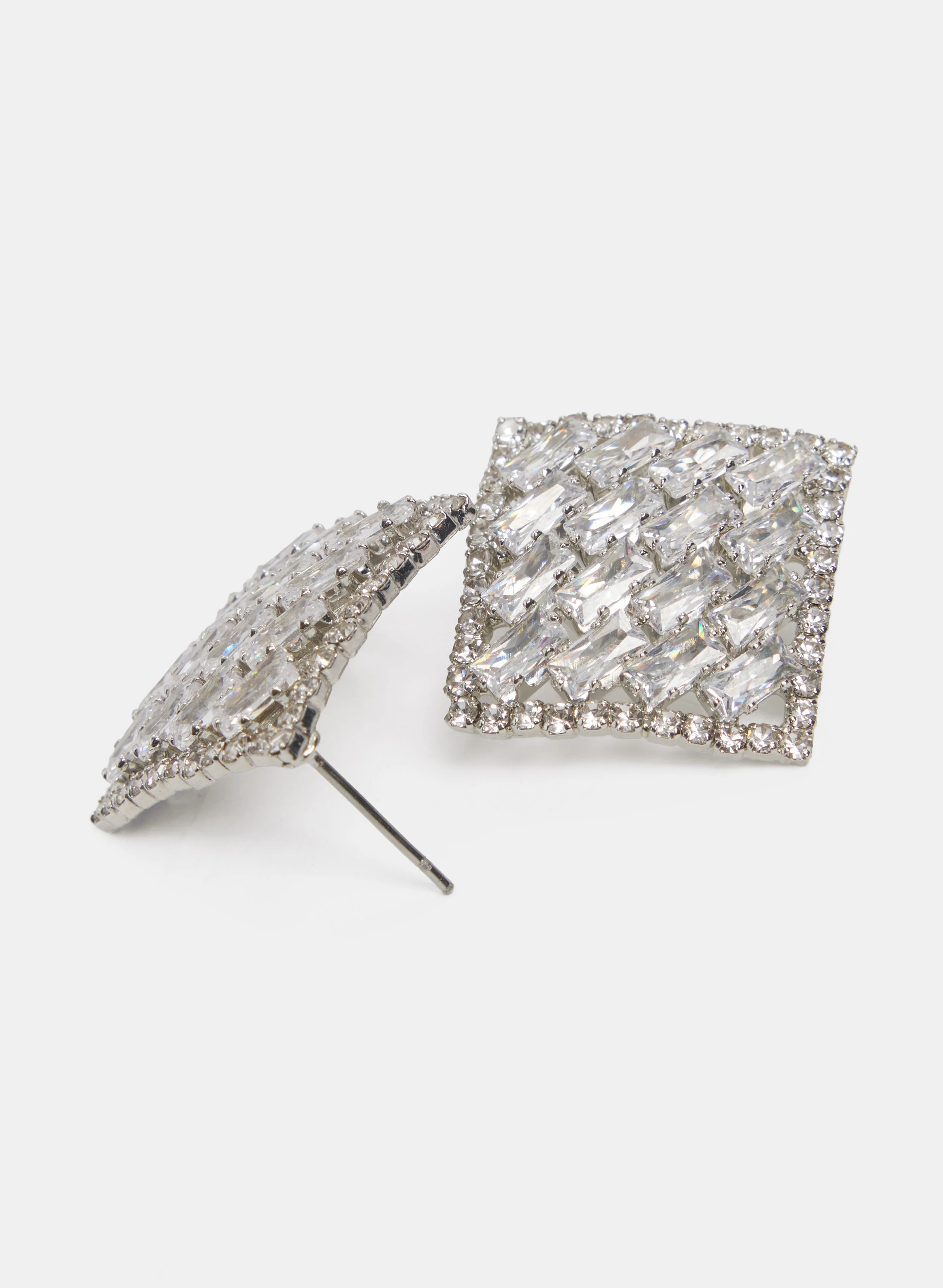Cubic Zirconia Pavé Earrings - Image 3