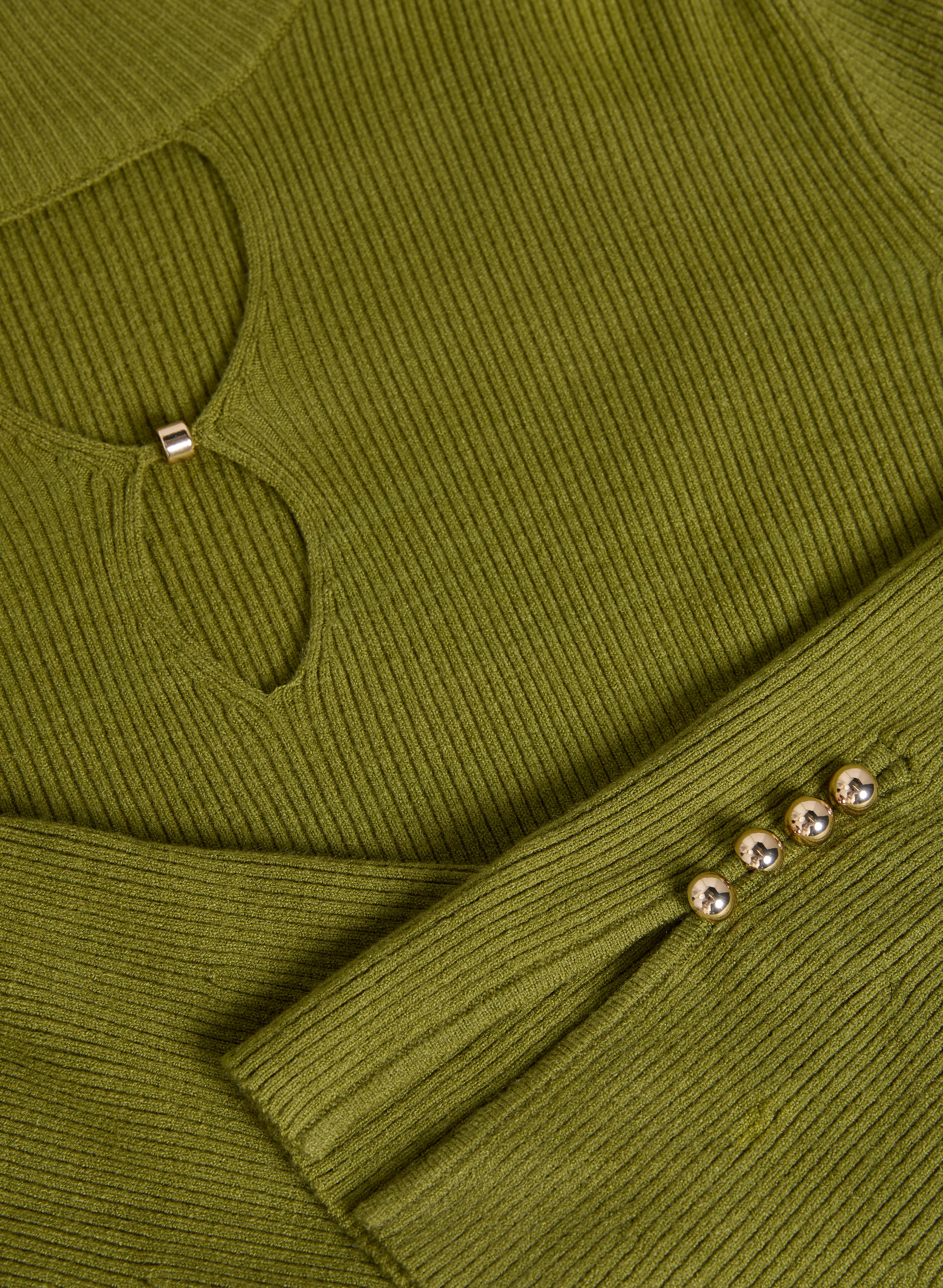 Cutout Ribbed Sweater - Image 6