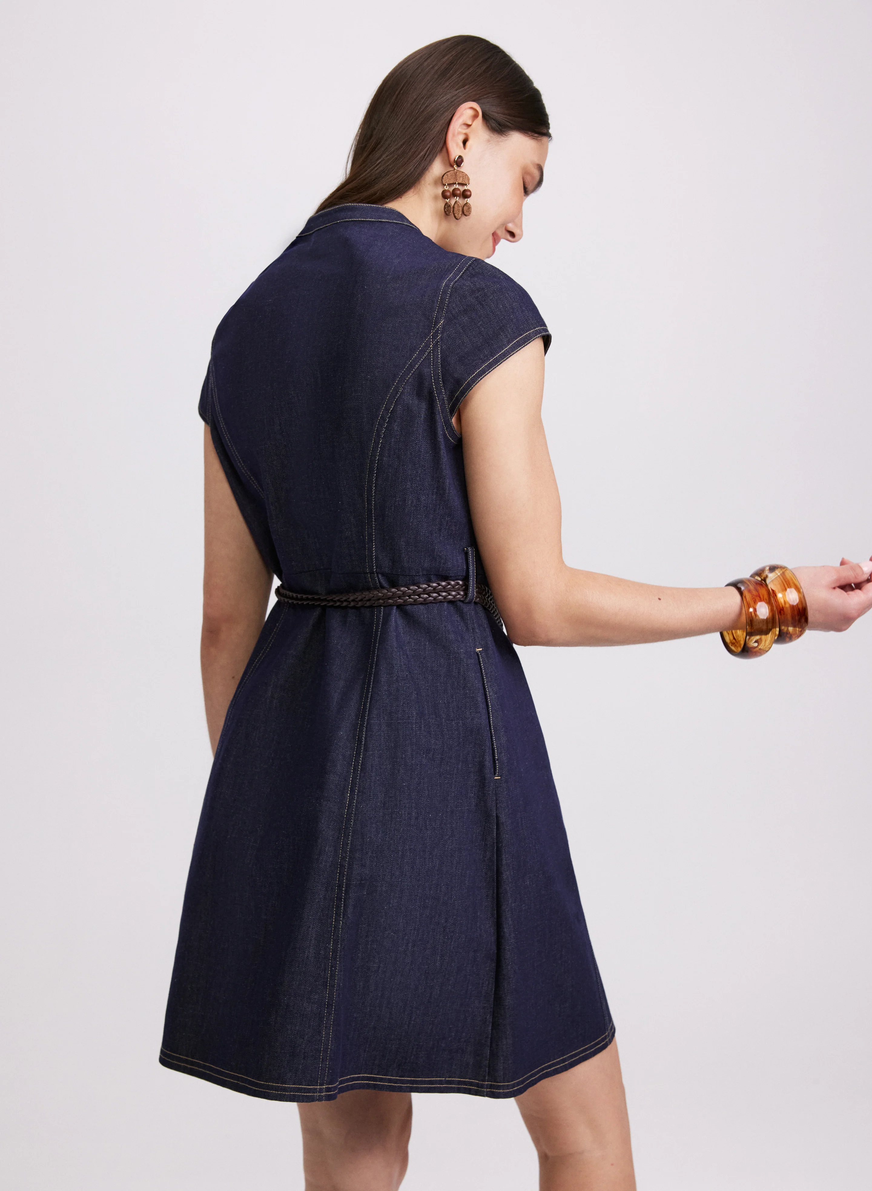 Denim Button-Down Dress - Image 3