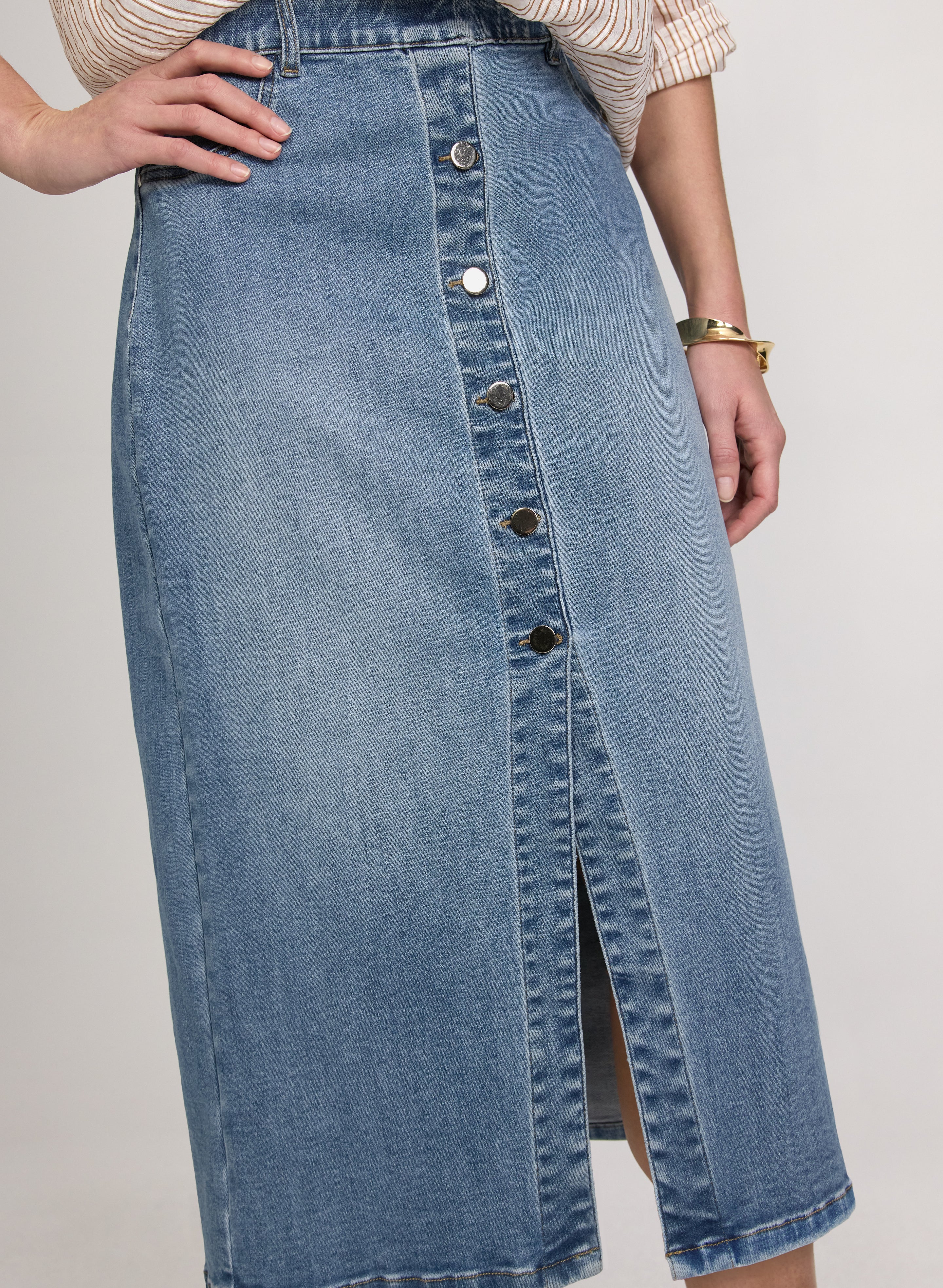 Denim Midi Skirt - Image 4