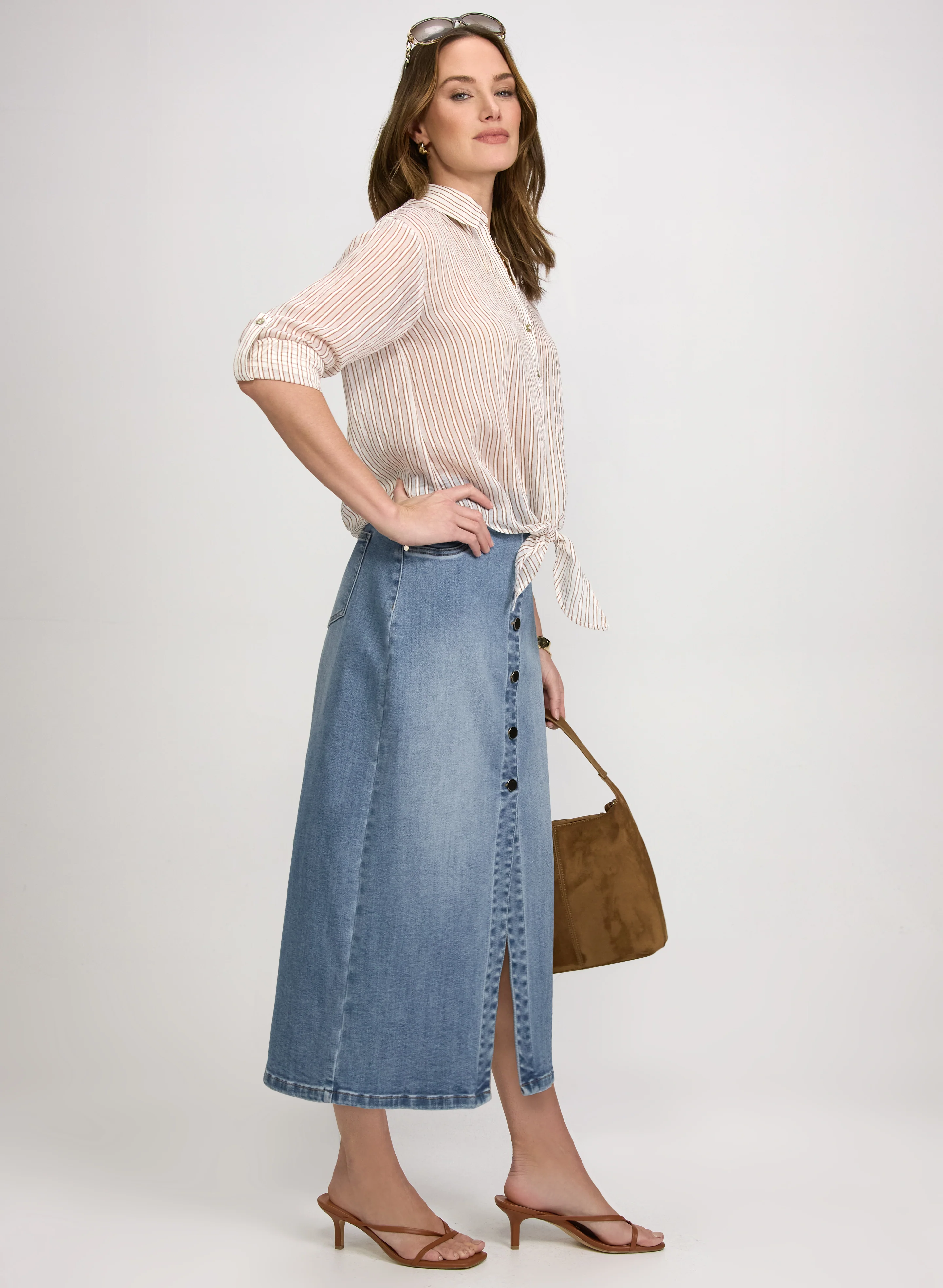 Denim Midi Skirt - Image 5