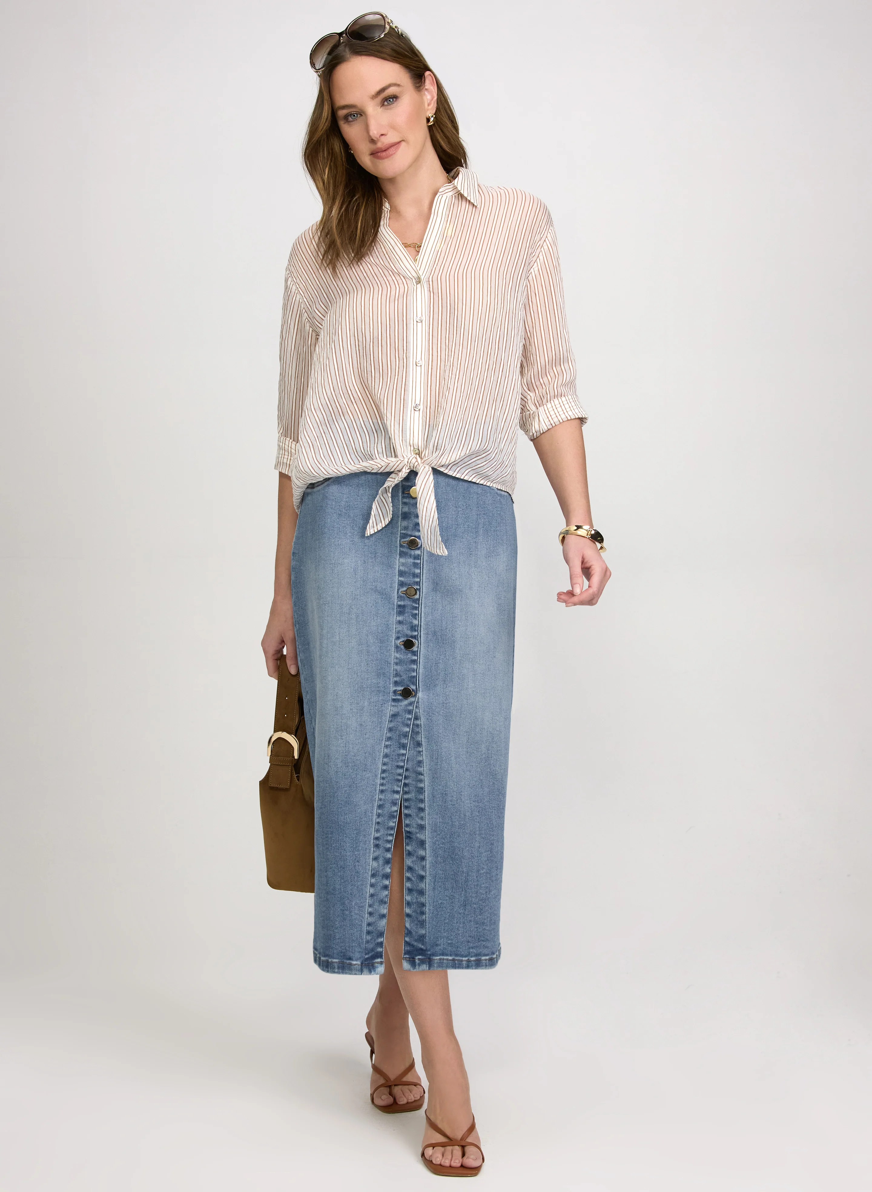 Denim Midi Skirt - Image 8