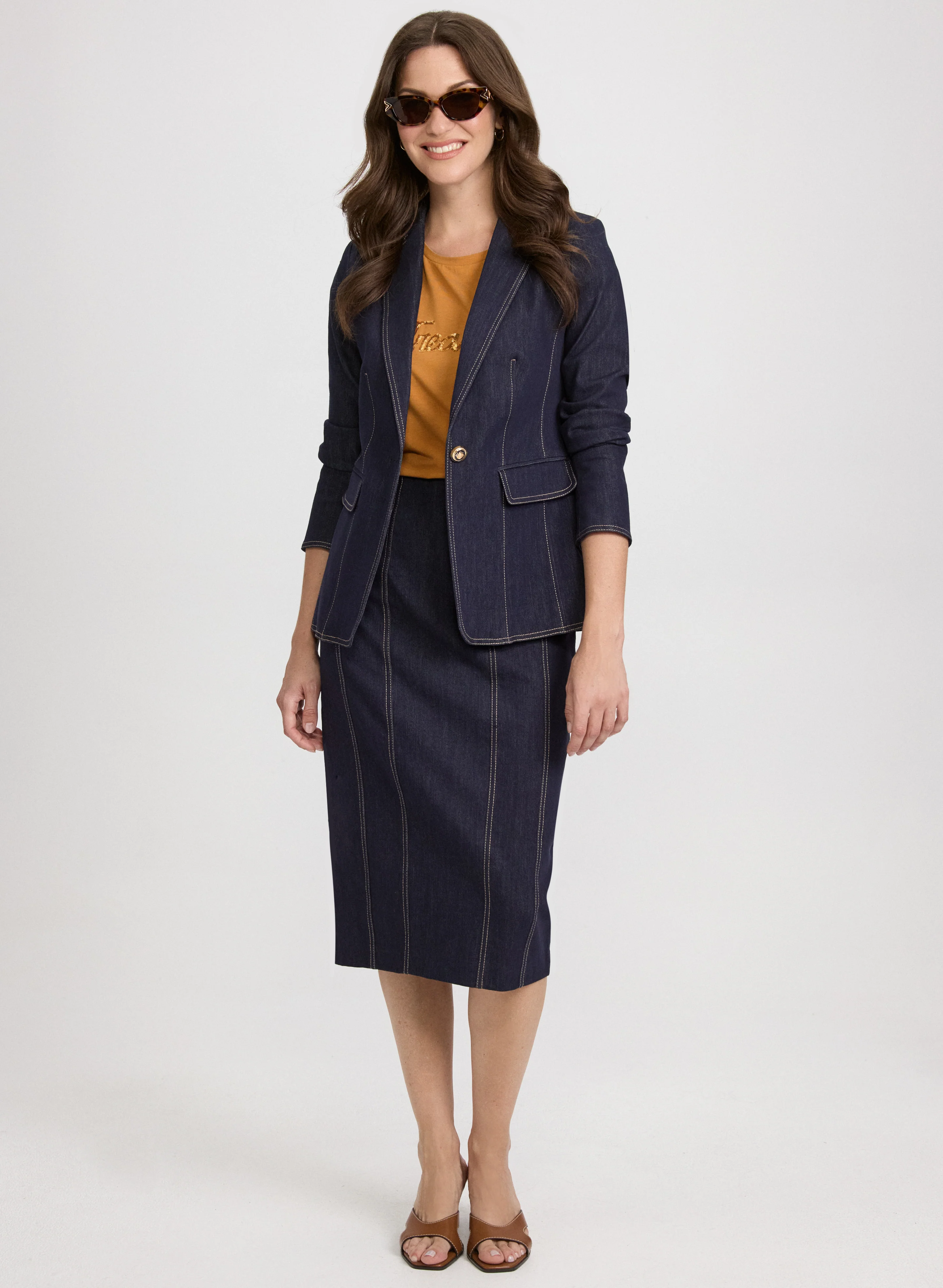 Denim Pencil Skirt - Image 4