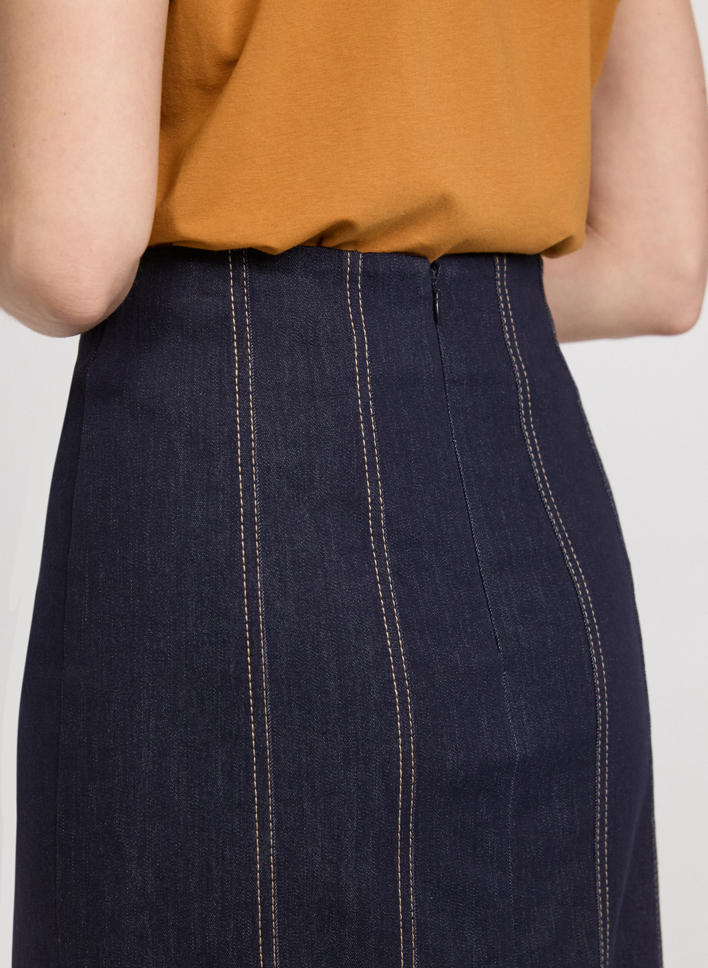 Denim Pencil Skirt - Image 5