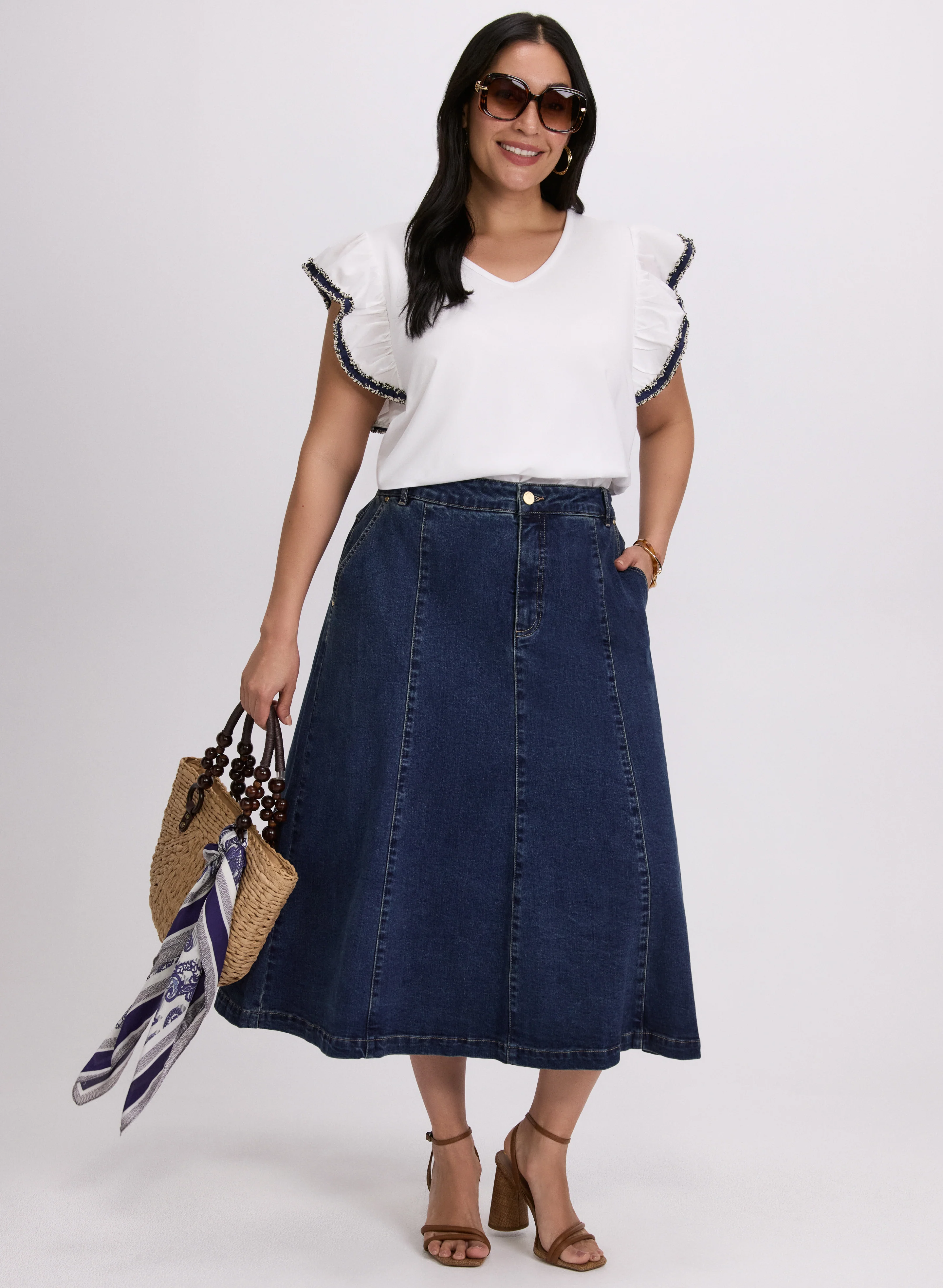 Denim Trim T-Shirt - Image 3
