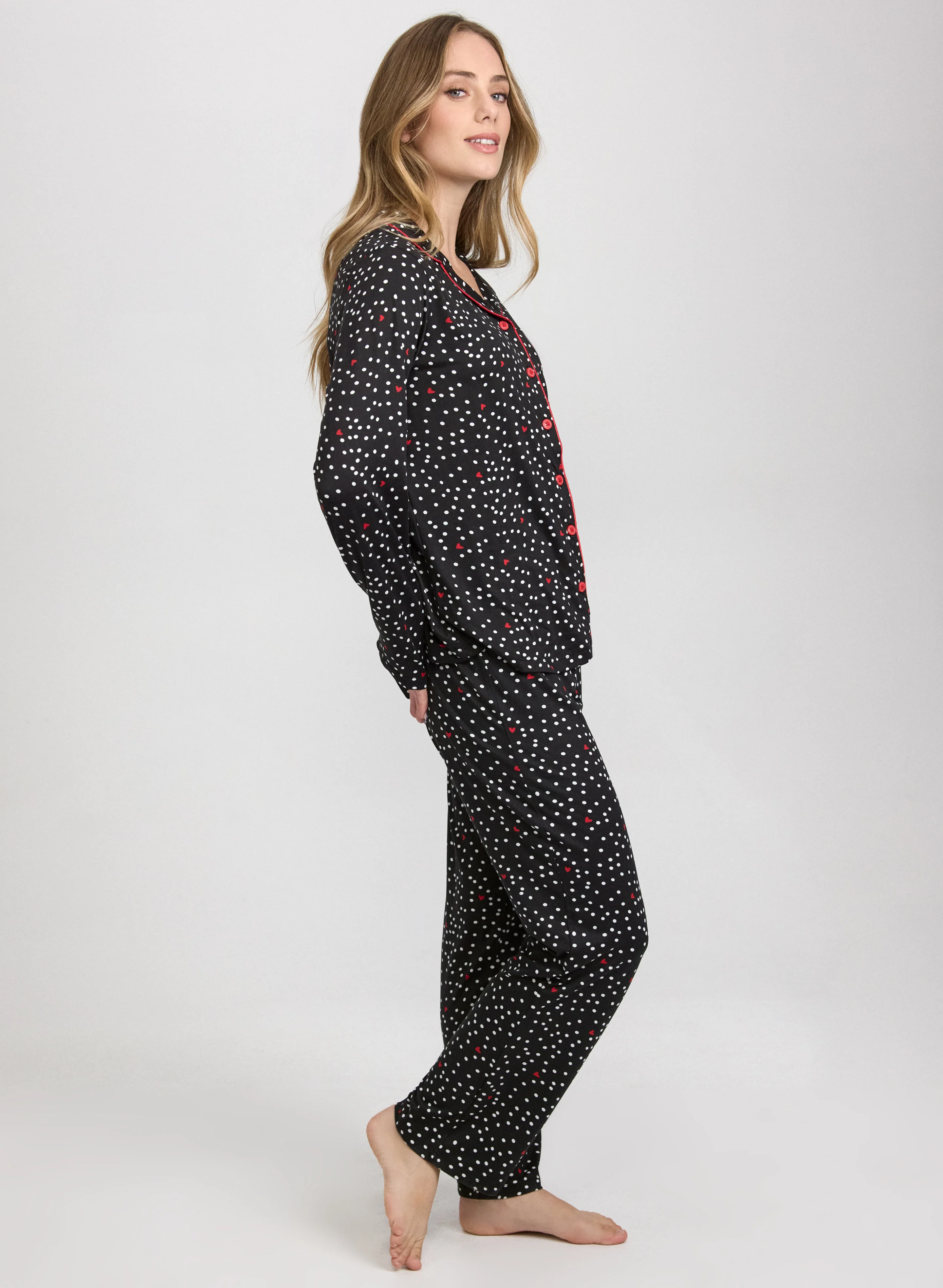 Dot & Heart Print Pyjama Set - Image 3