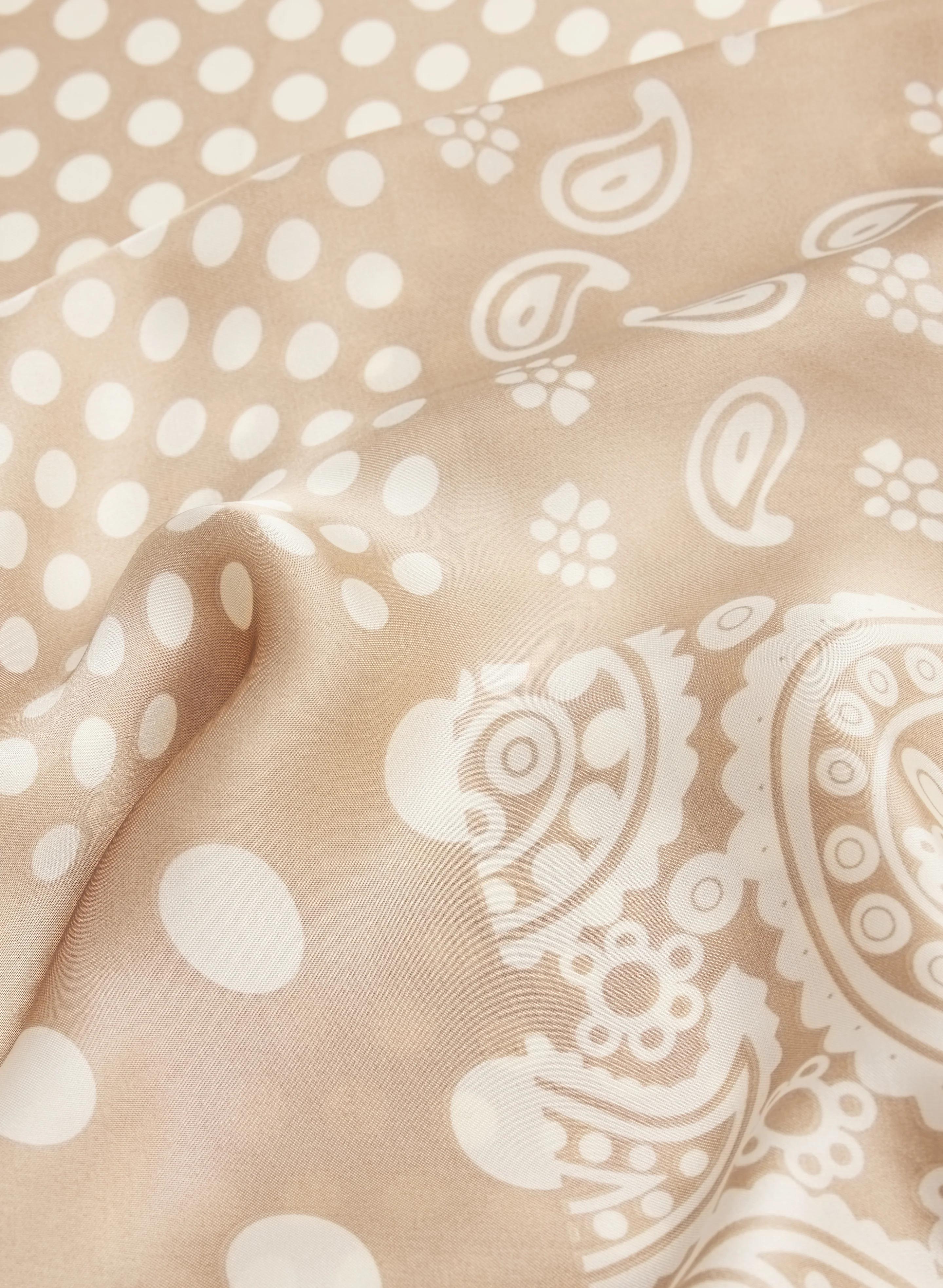Dot & Paisley Print Scarf - Image 2
