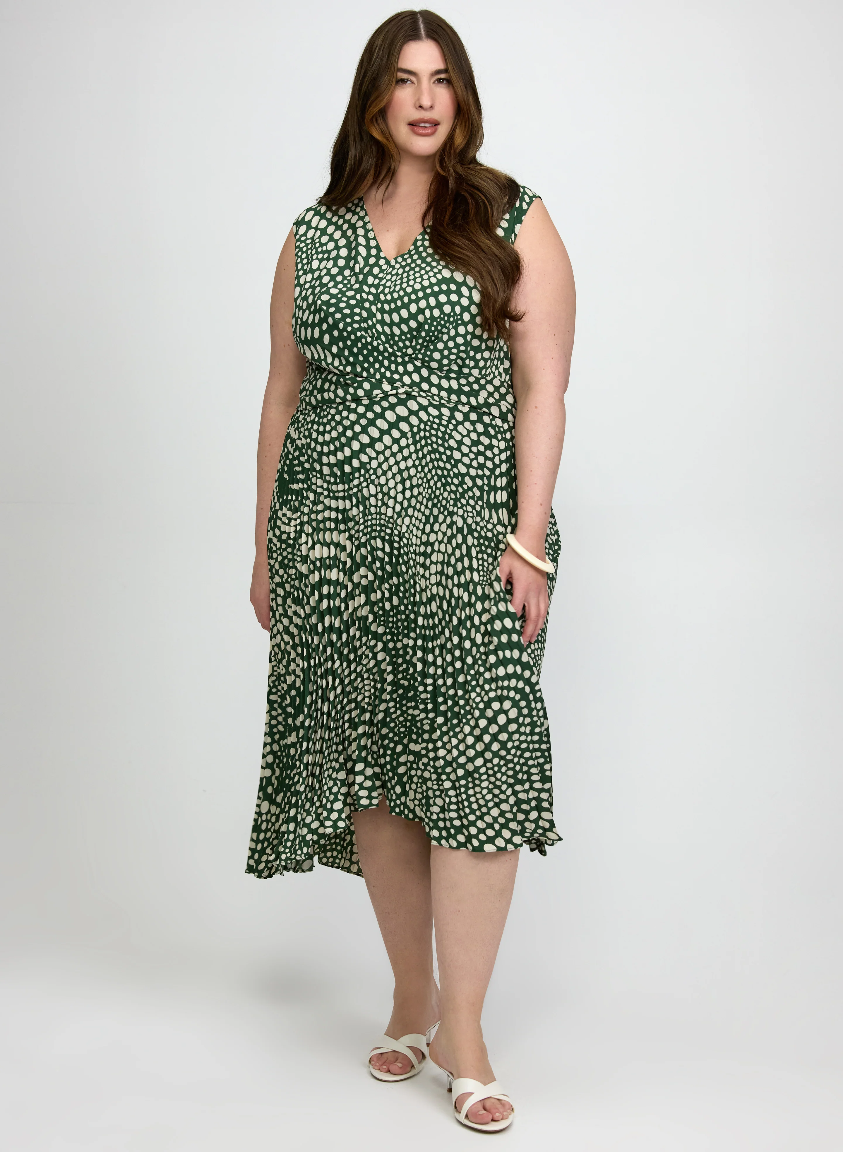 Dot Print Midi Dress