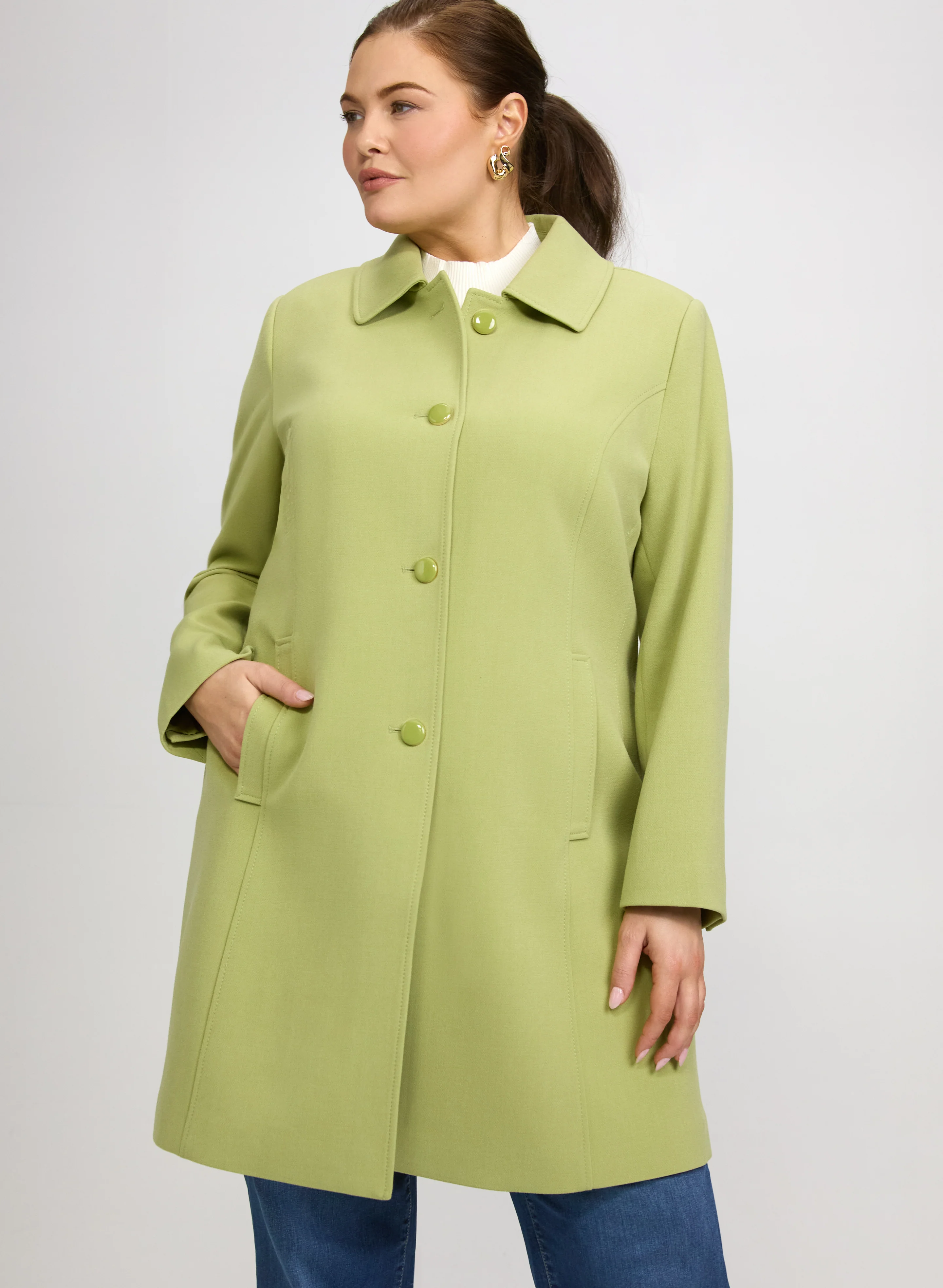 Double Twill Button-Down Coat - Image 6