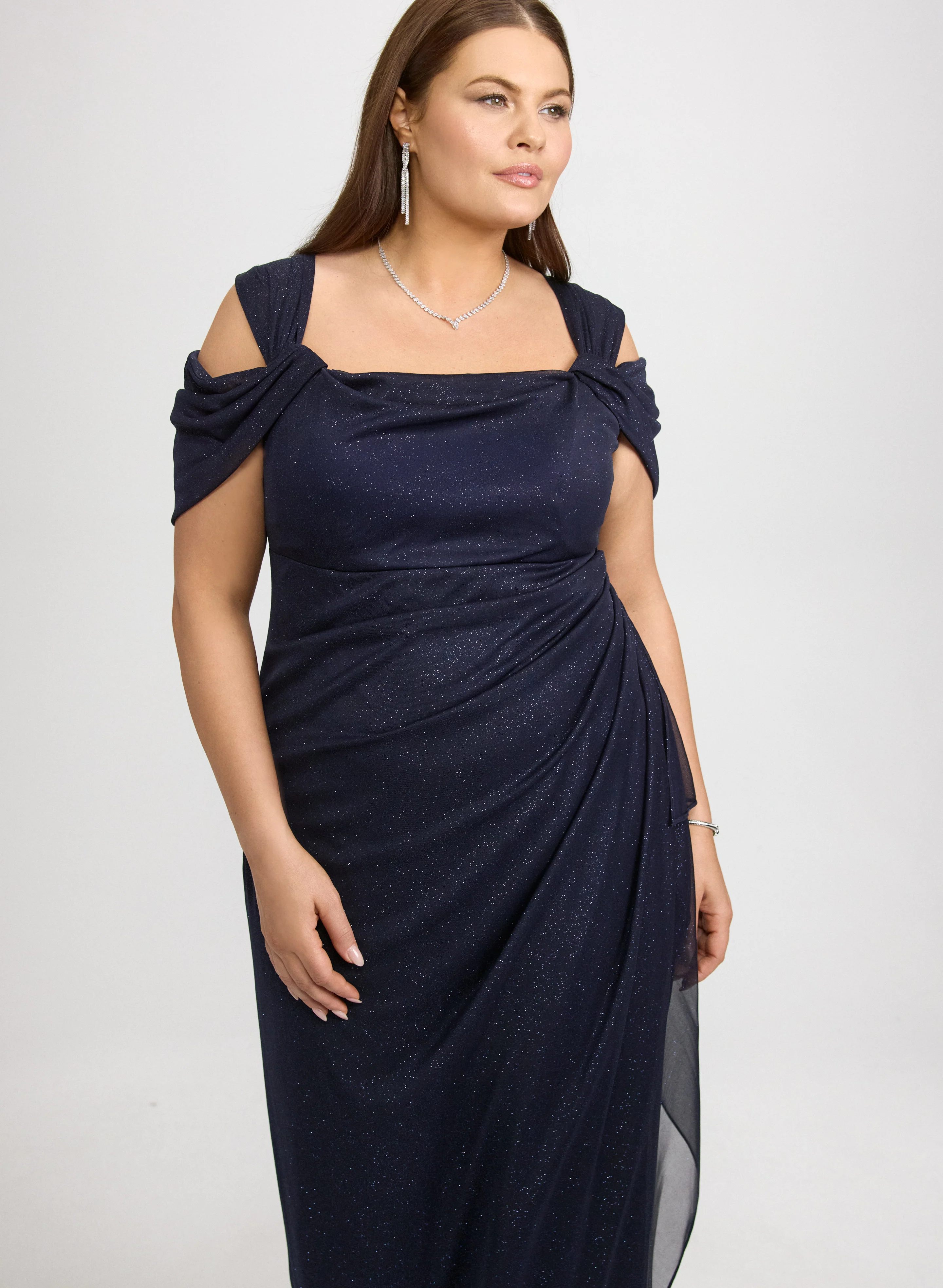 Draped Glitter Dress - Image 4