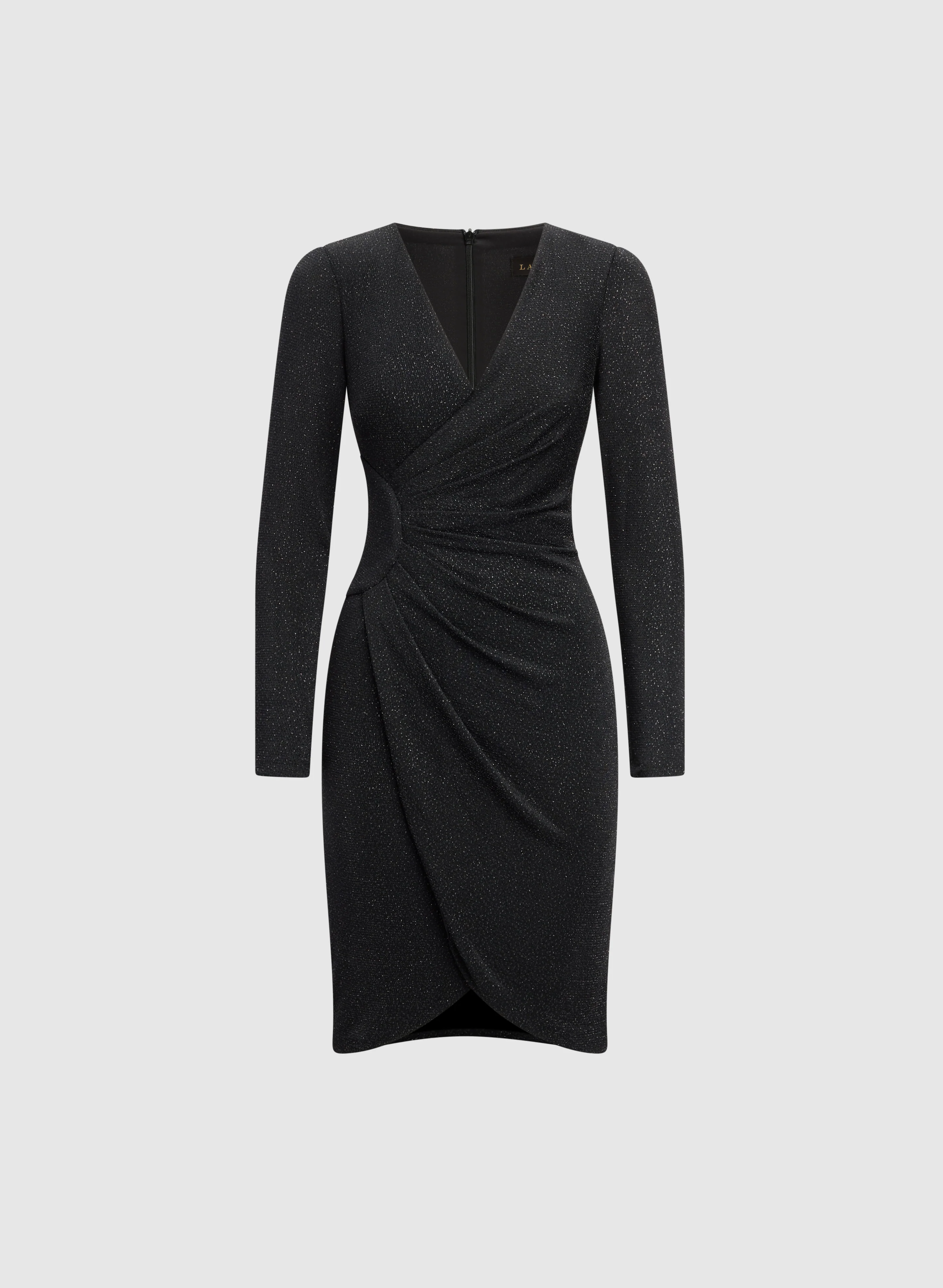 Draped Glitter Knit Dress - Image 5