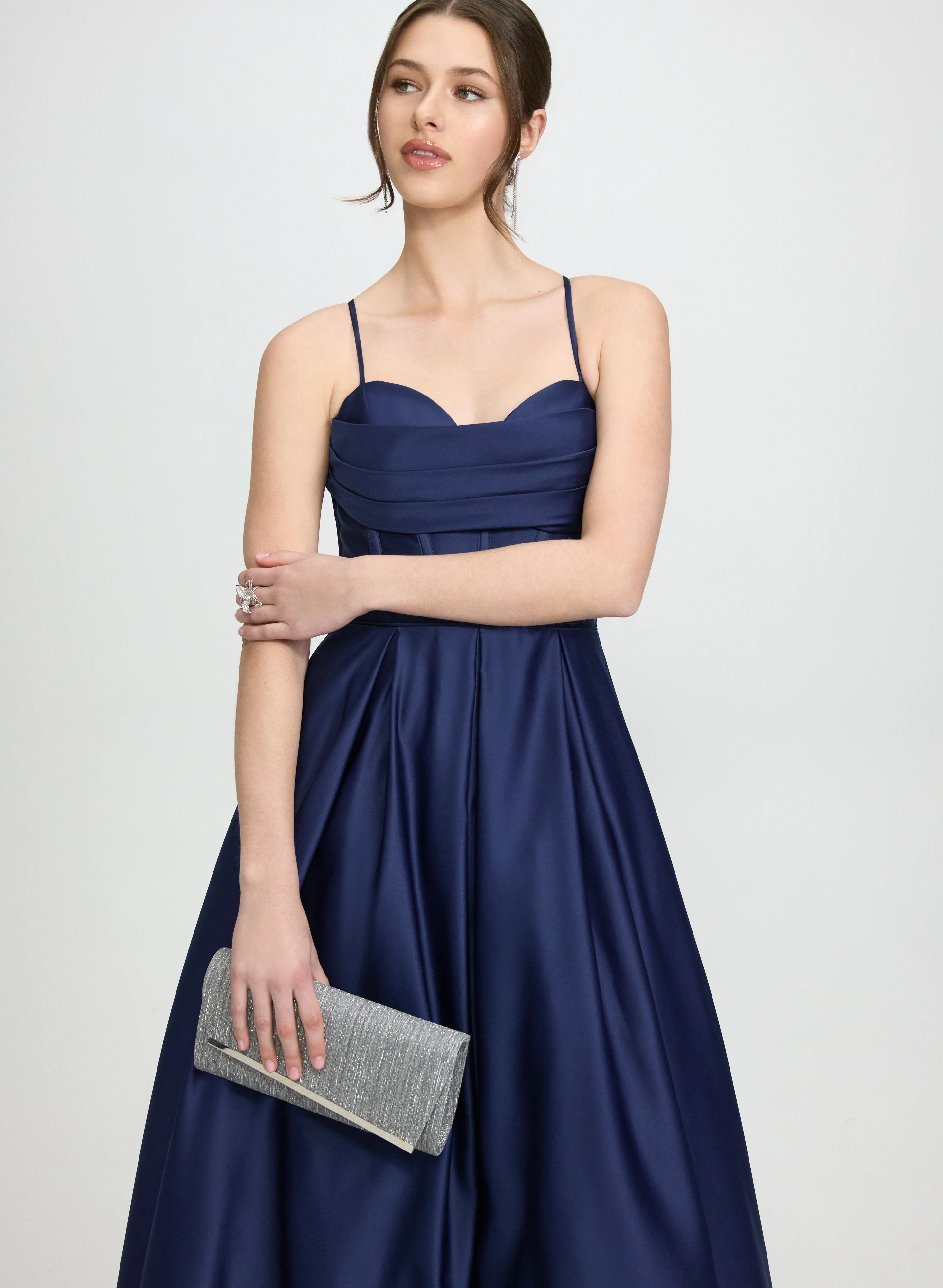 Draped Sweetheart Neck Dress - Image 8