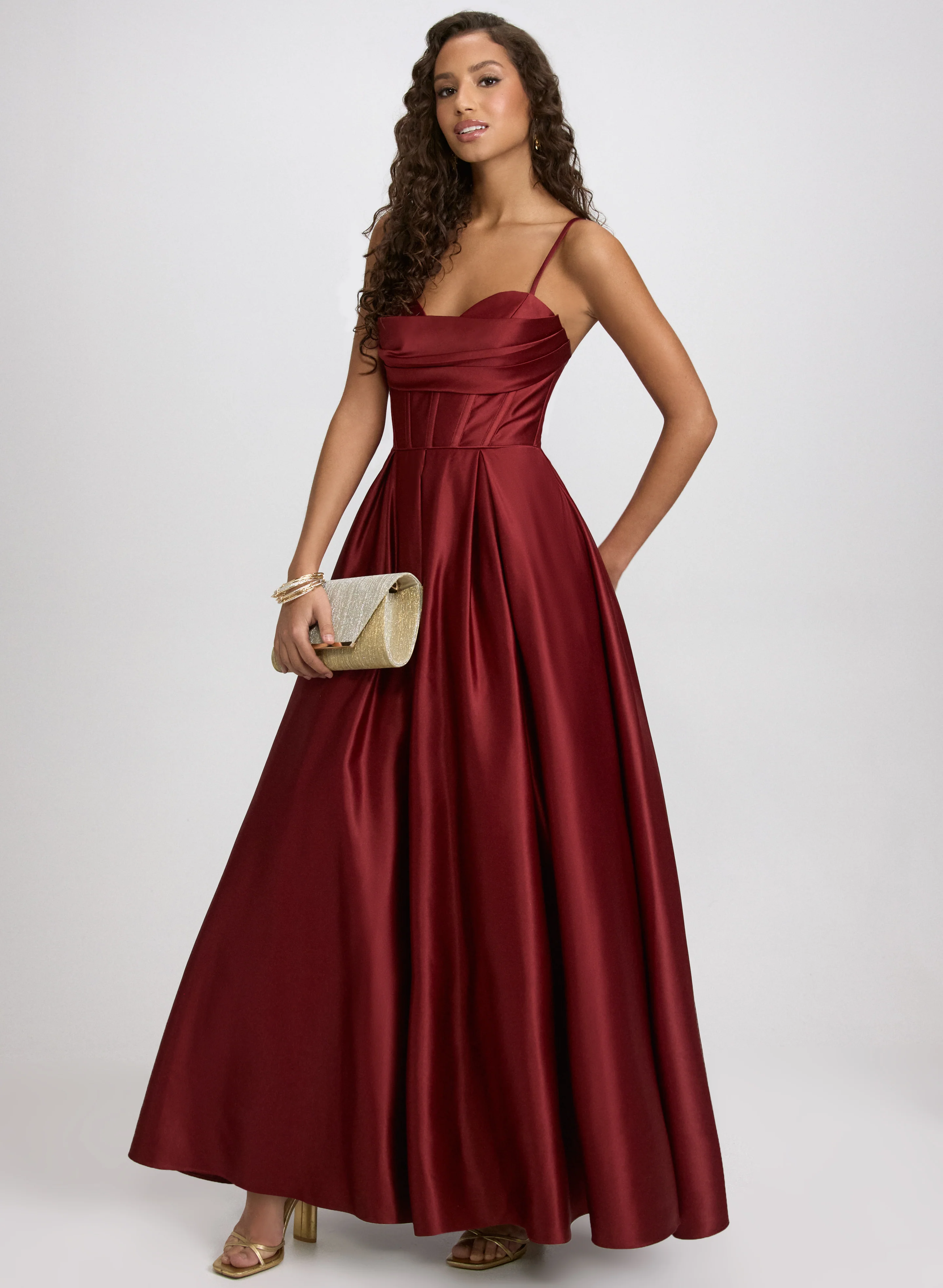 Draped Sweetheart Neck Dress - Image 2