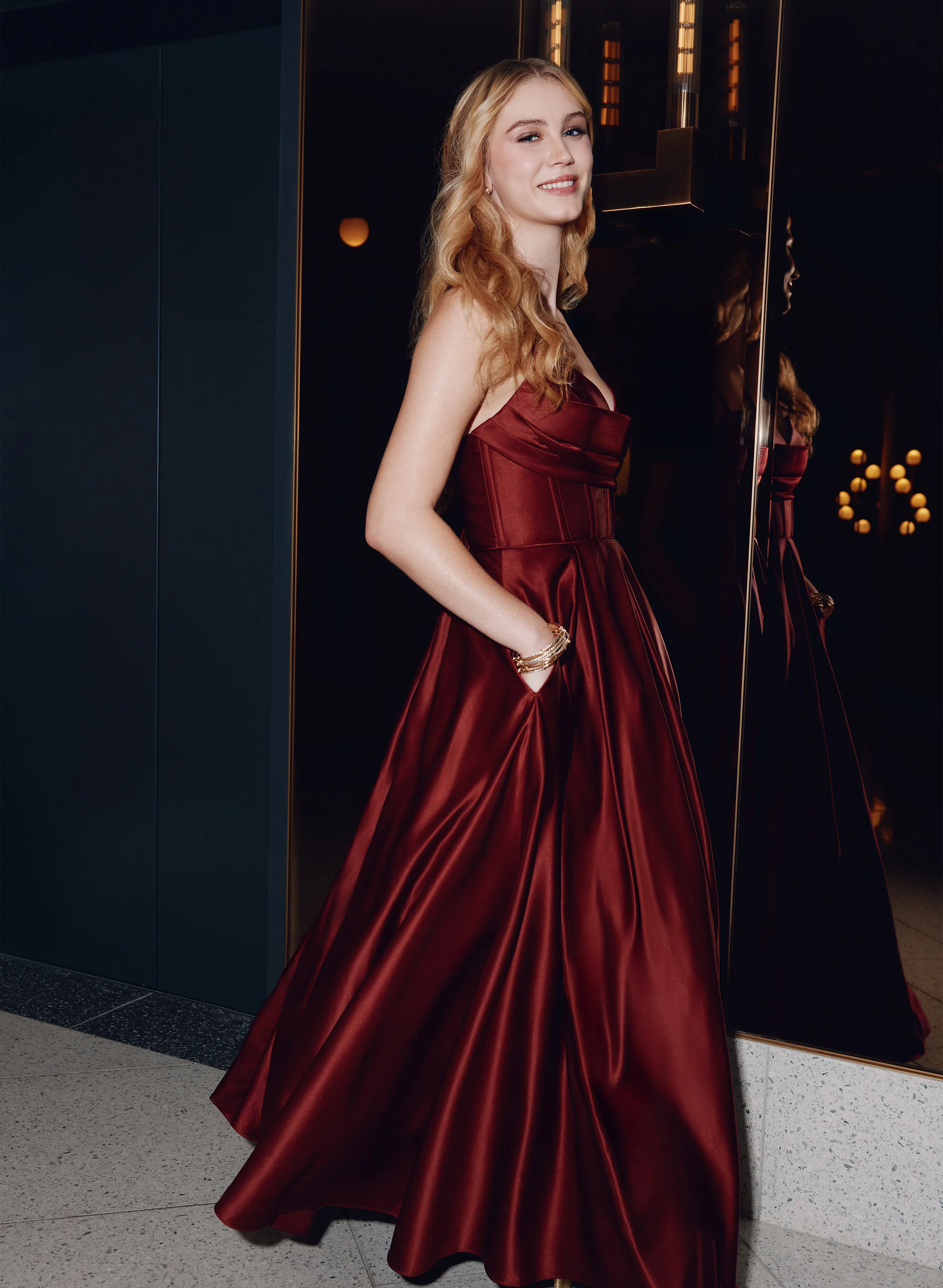Draped Sweetheart Neck Dress - Image 8