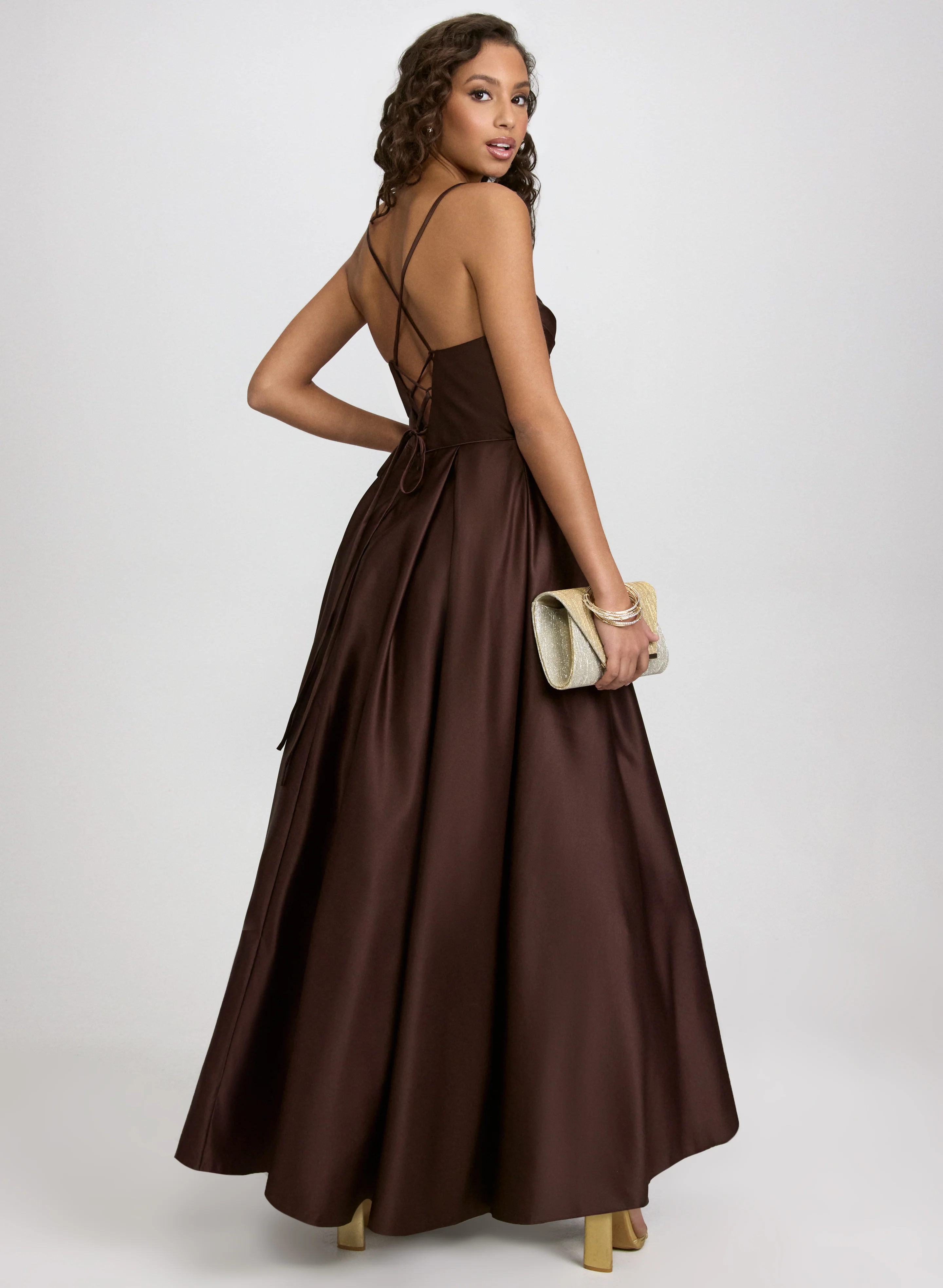 Draped Sweetheart Neck Dress - Image 2