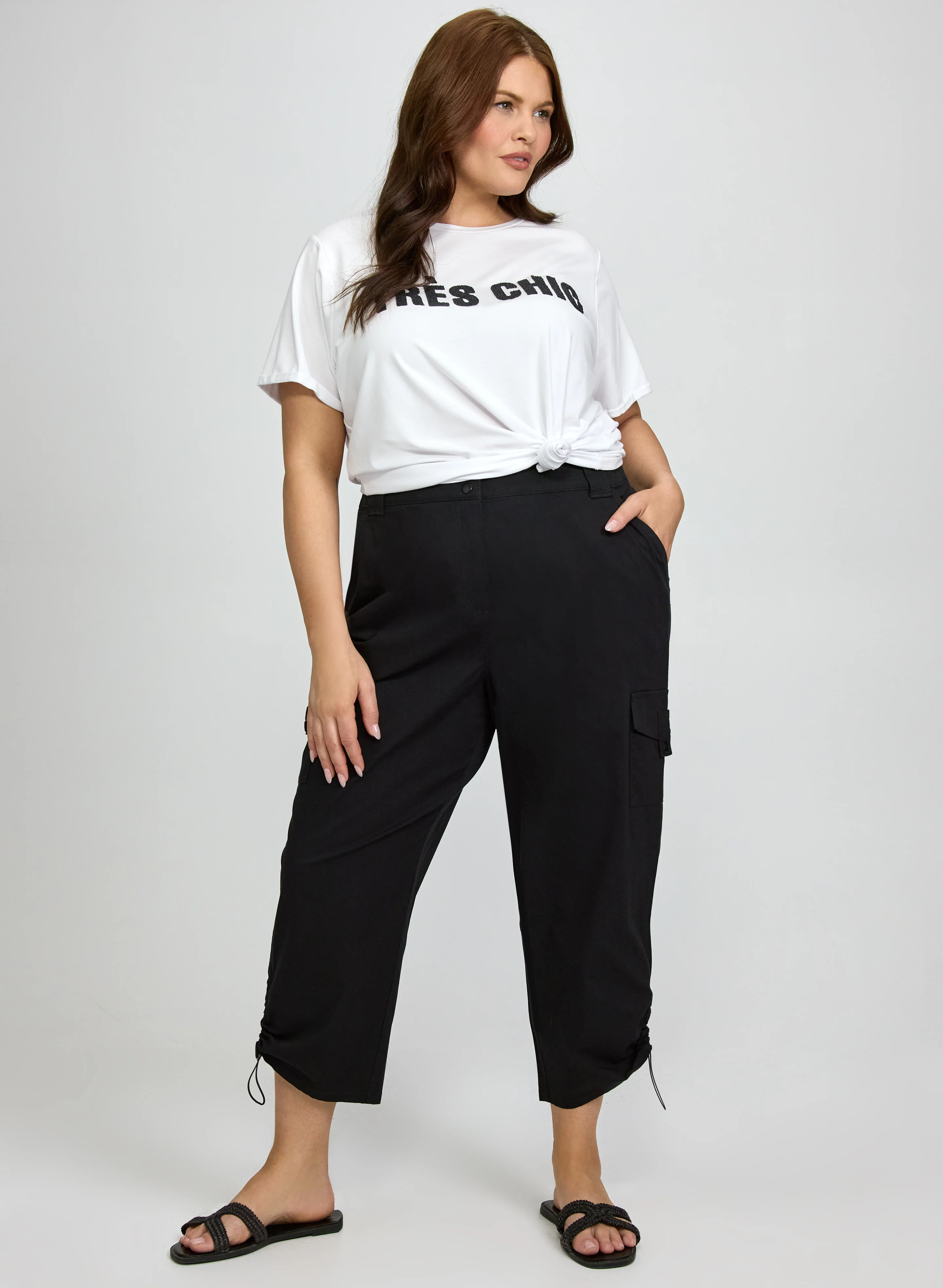 Drawstring Hem Capris - Image 3