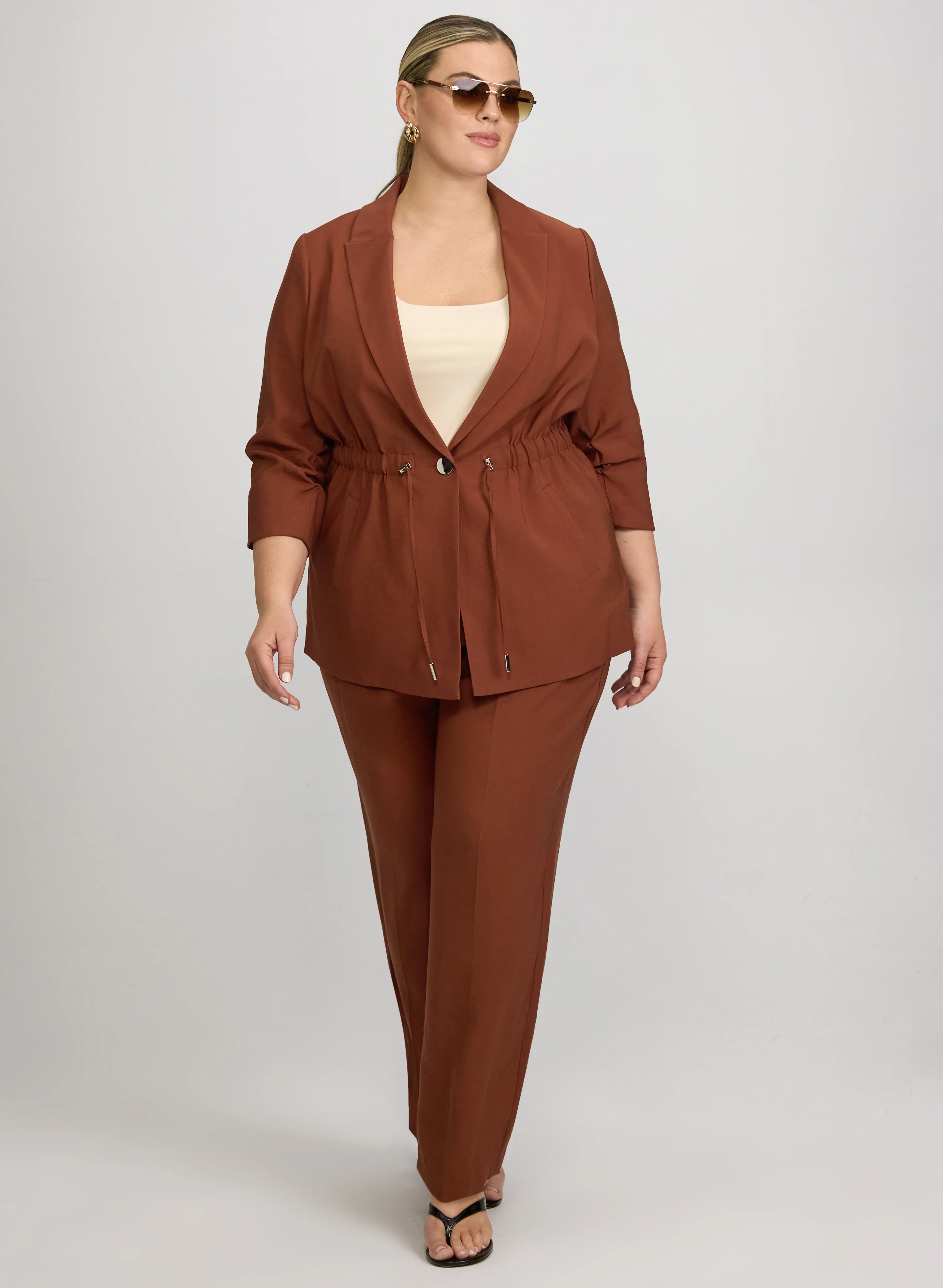 Drawstring Waist Blazer - Image 4