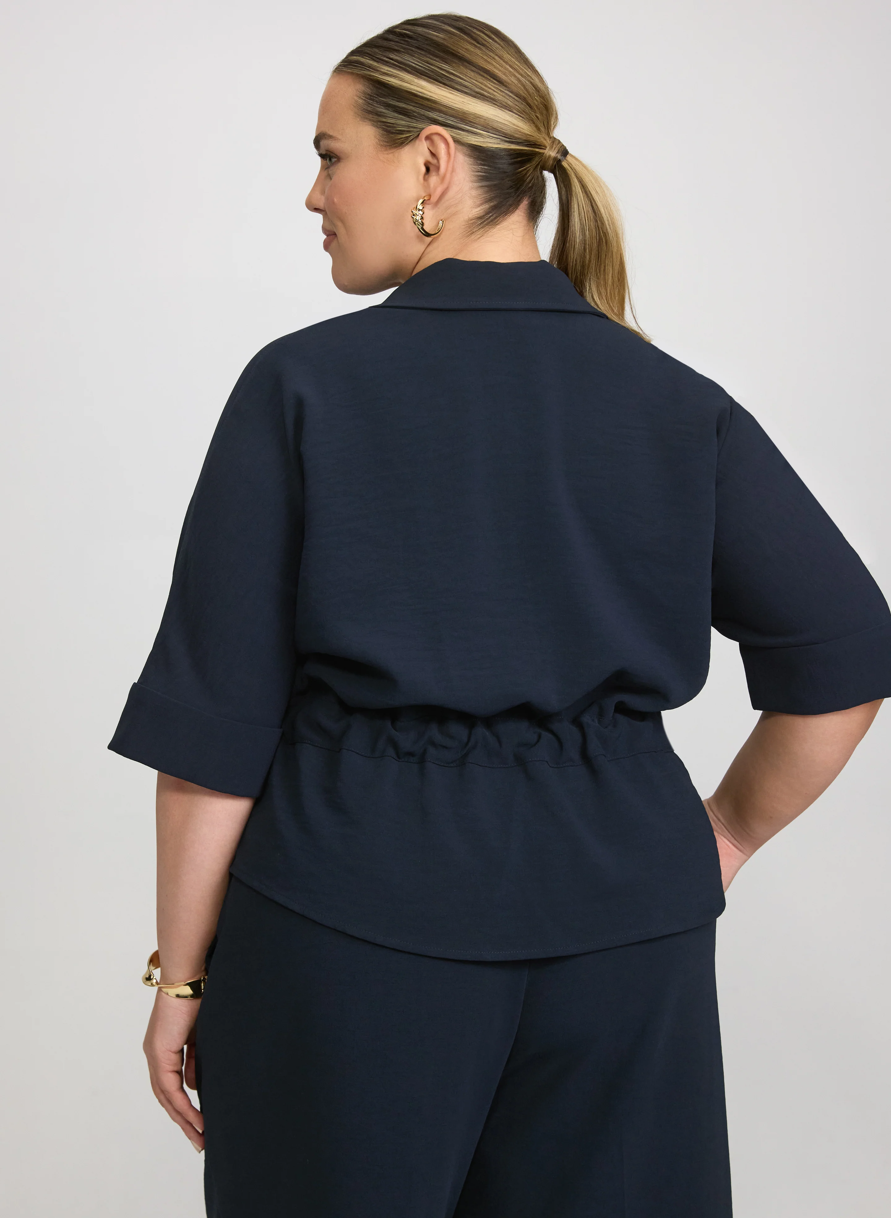 Melanie Lyne - Drawstring Waist Zip-Up Jacket - Image 3