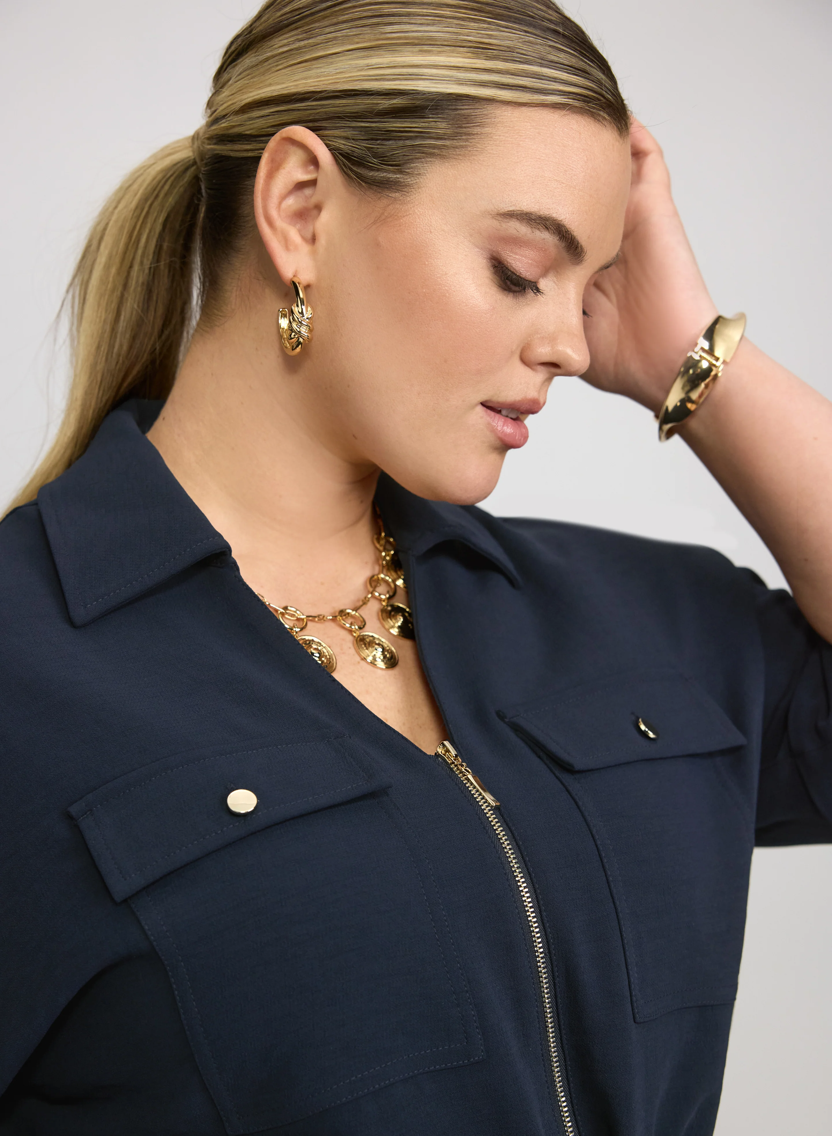 Melanie Lyne - Drawstring Waist Zip-Up Jacket - Image 6