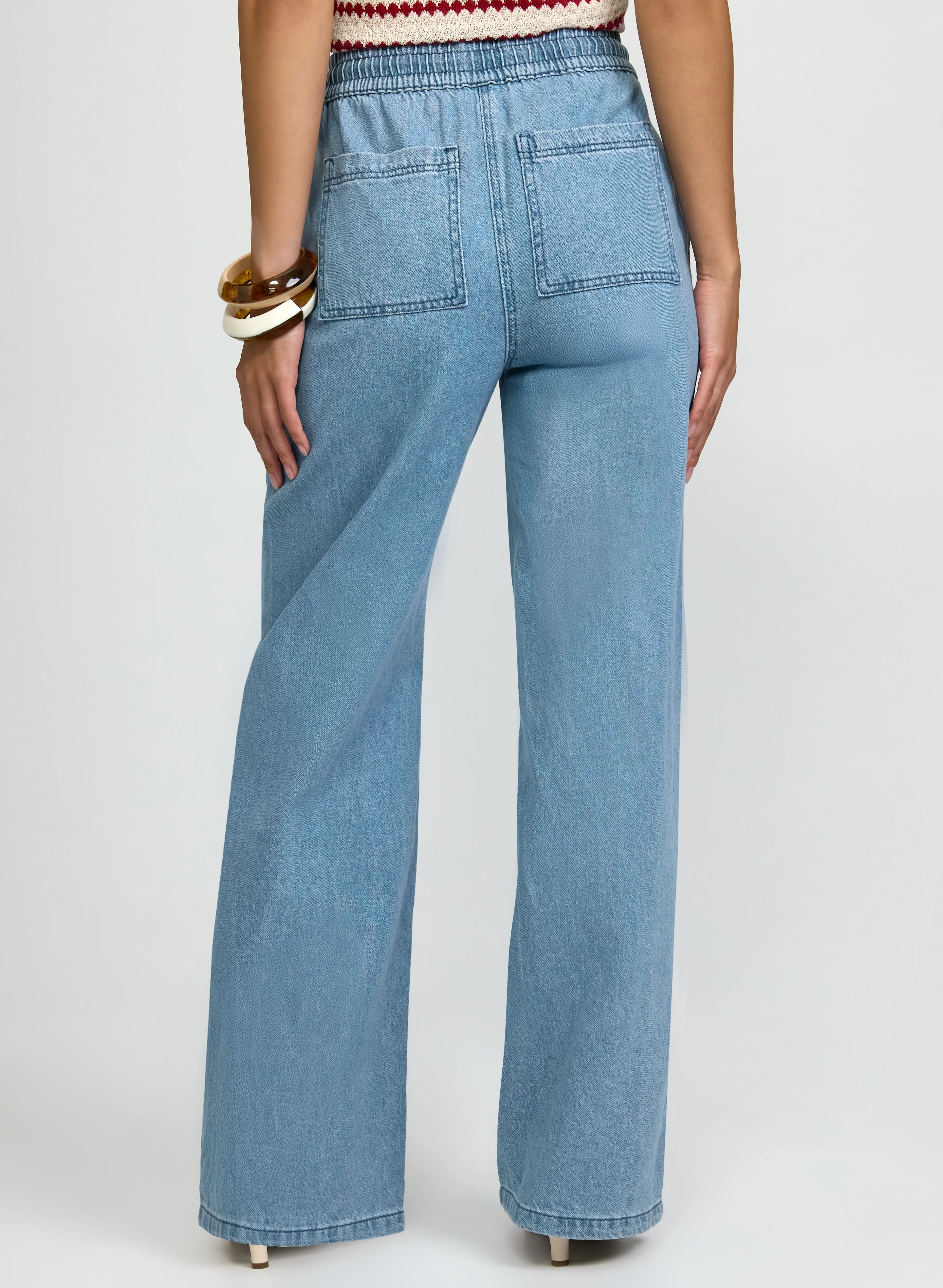Drawstring Wide-Leg Jeans - Image 3
