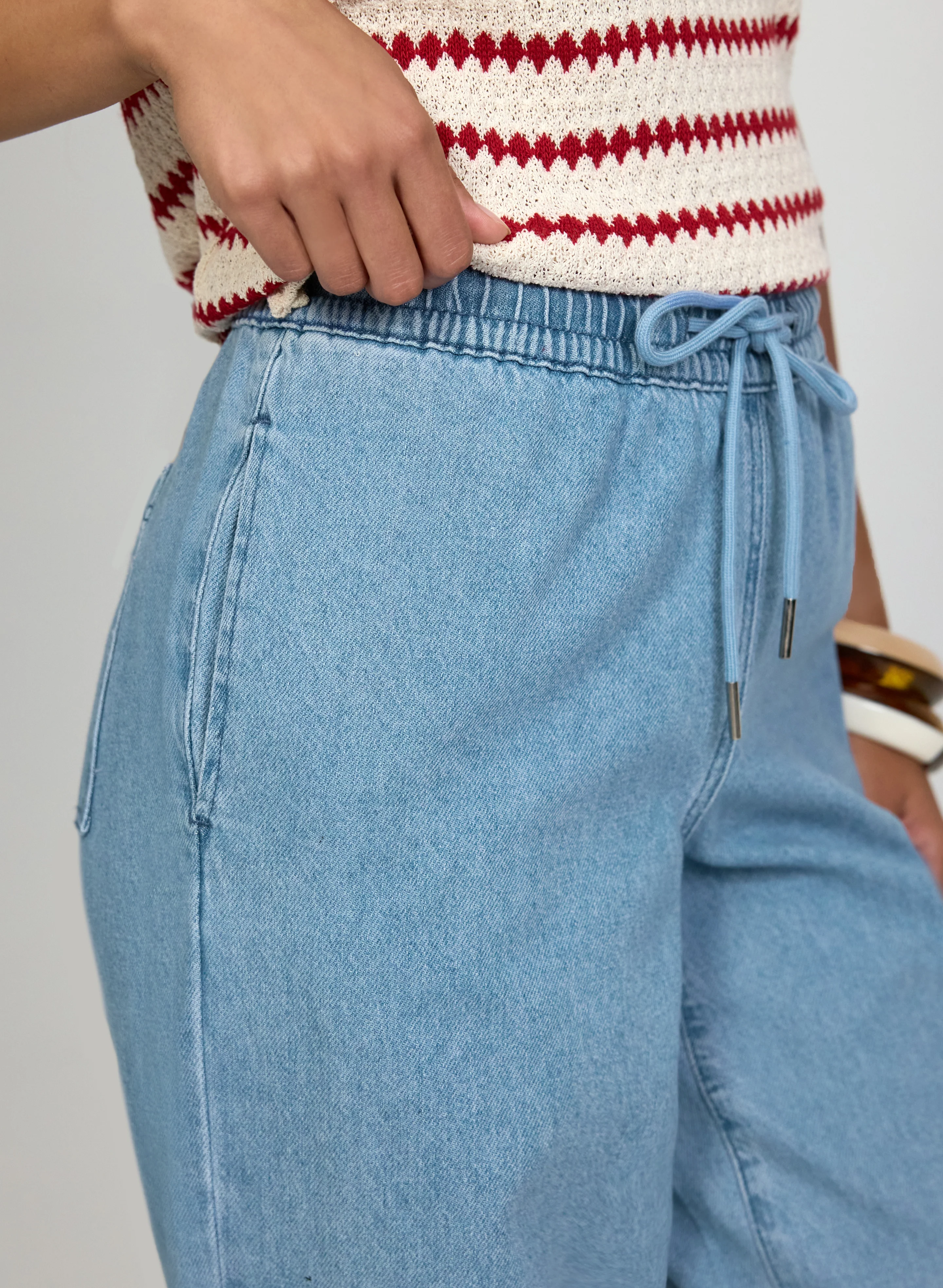 Drawstring Wide-Leg Jeans - Image 5