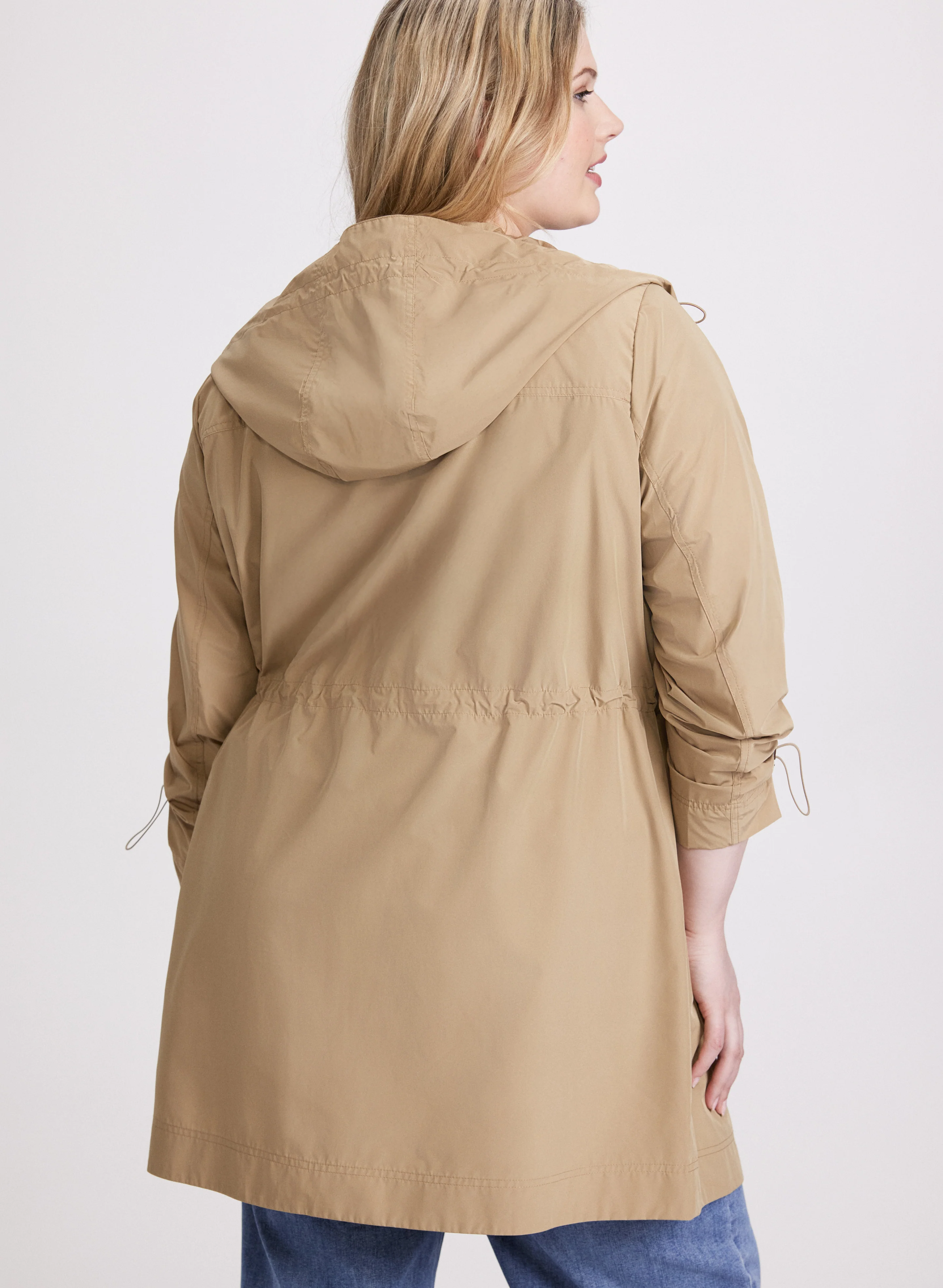 Elastic Waist Hooded Rain Coat - Image 4