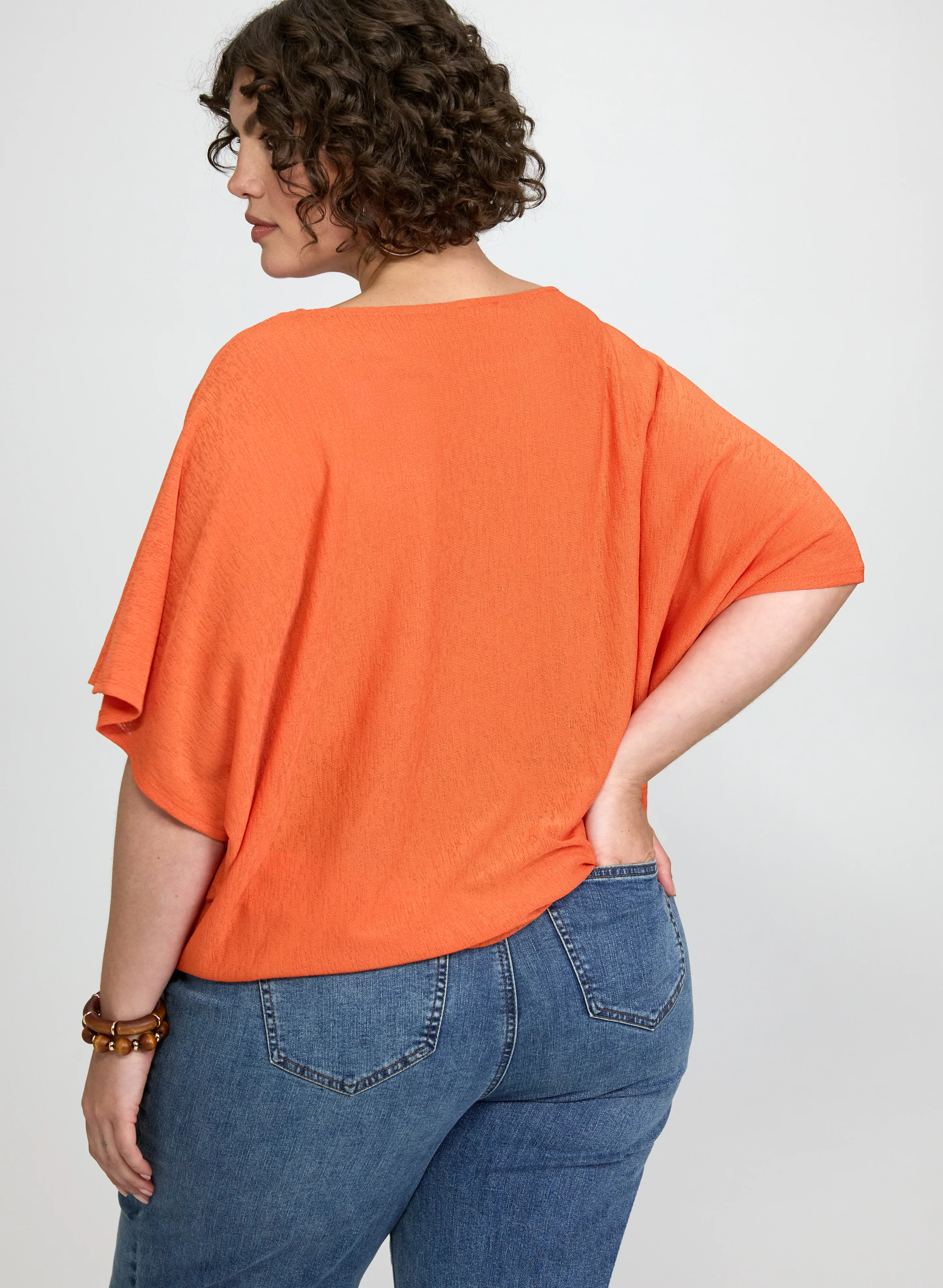 Elbow Sleeve Boat Neck Top - Image 5