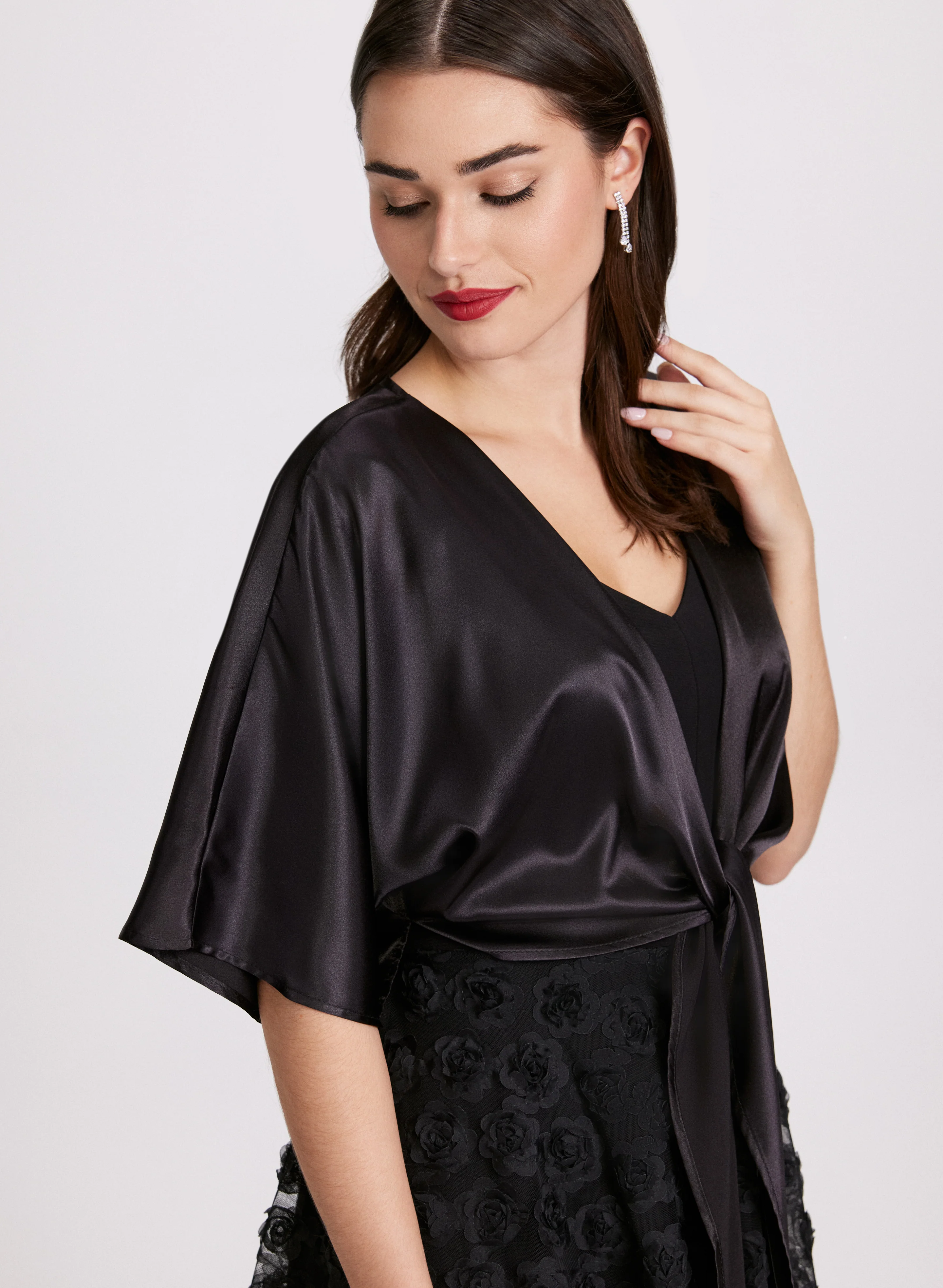 Tie-Front Satin Bolero - Image 3