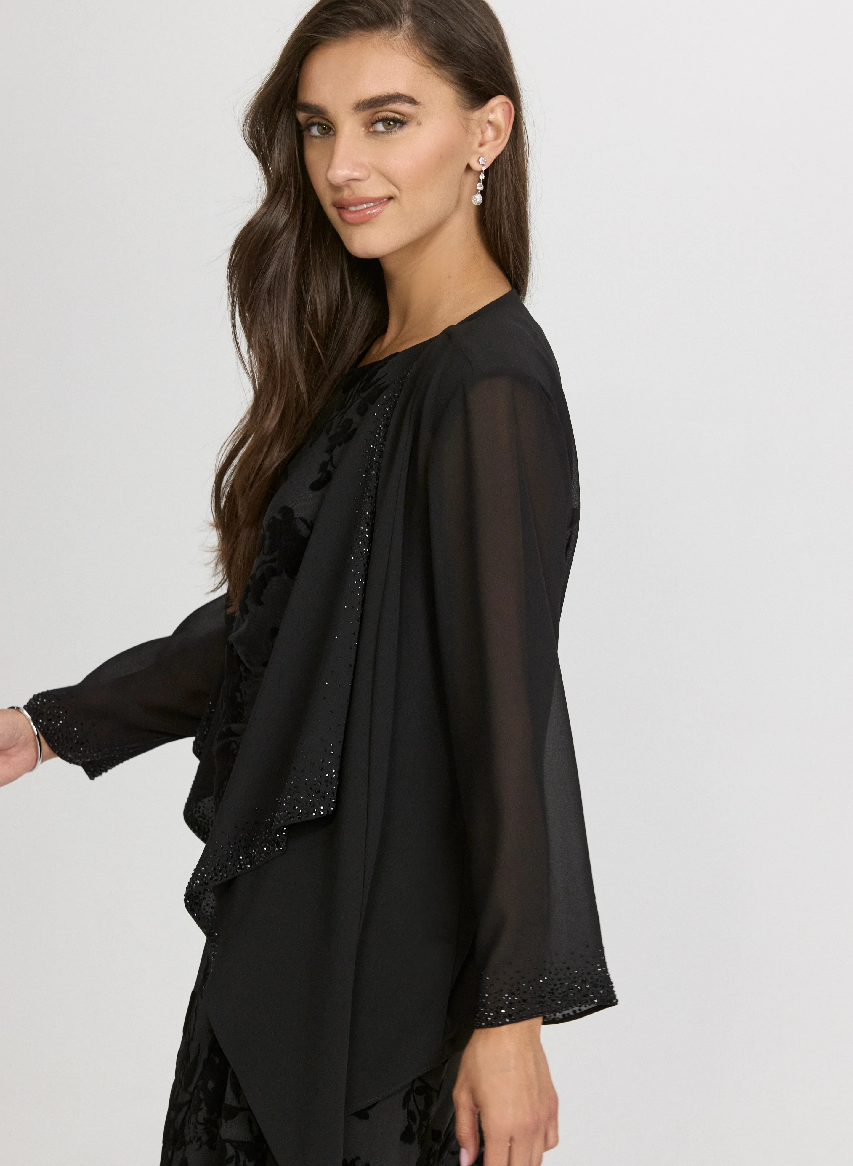 Embellished Chiffon Cardigan - Image 2