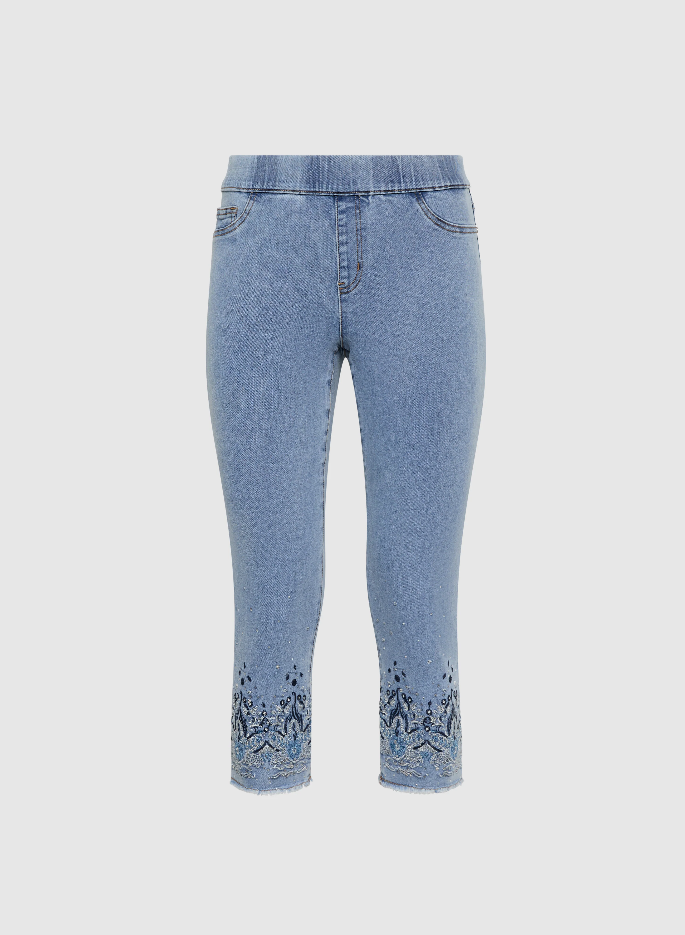 Embellished Denim Capris - Image 6
