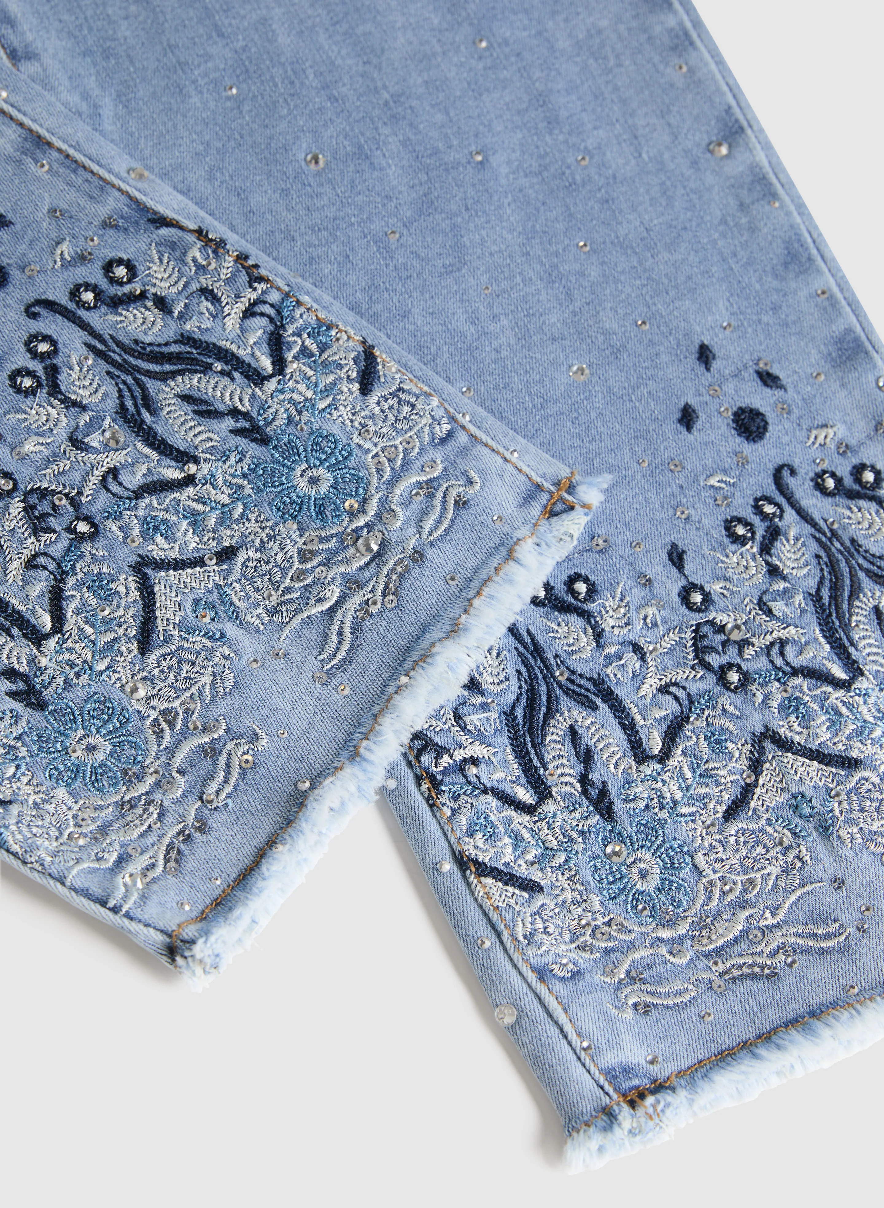 Embellished Denim Capris - Image 7