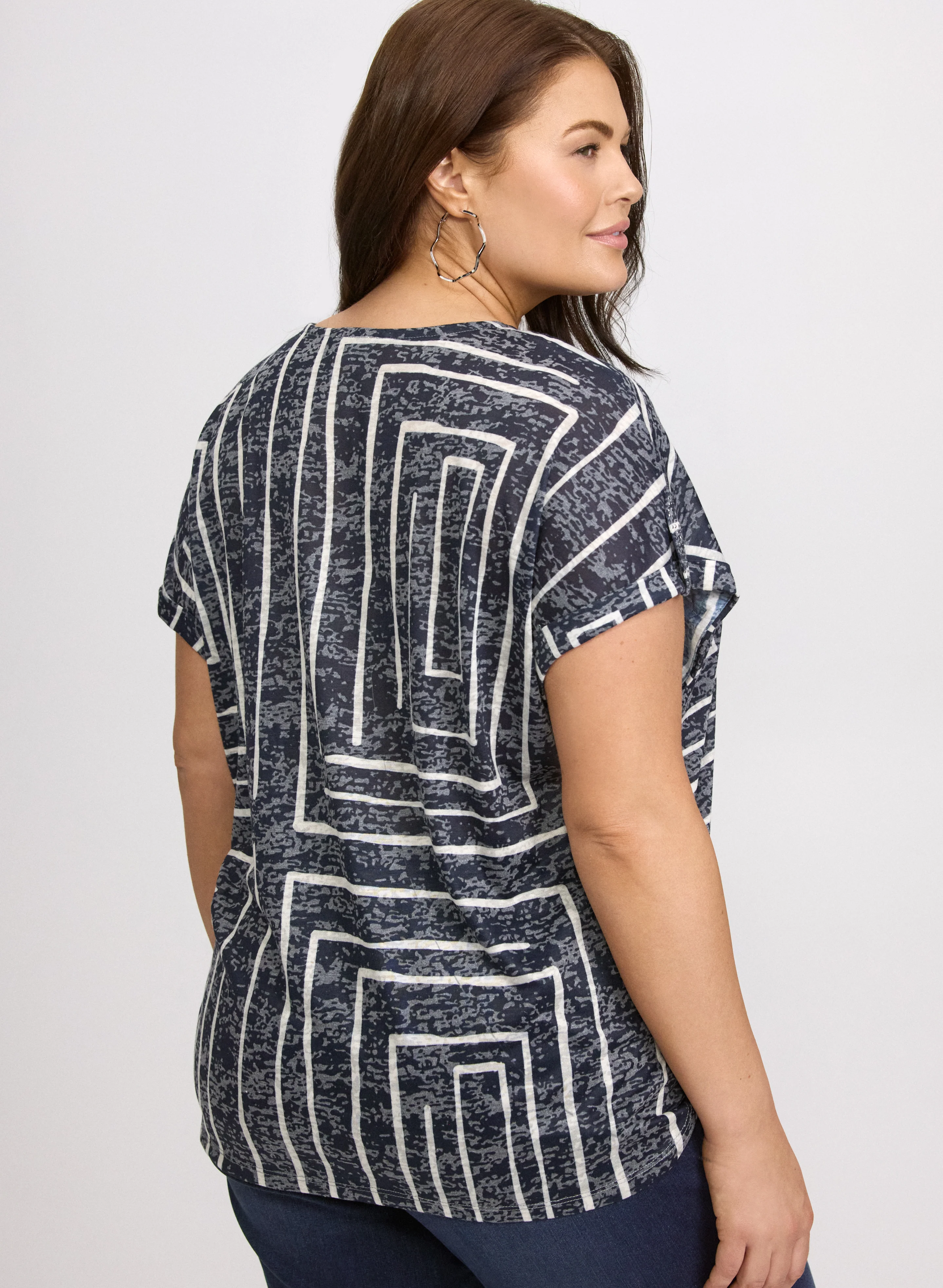 Embellished Geometric T-Shirt - Image 4