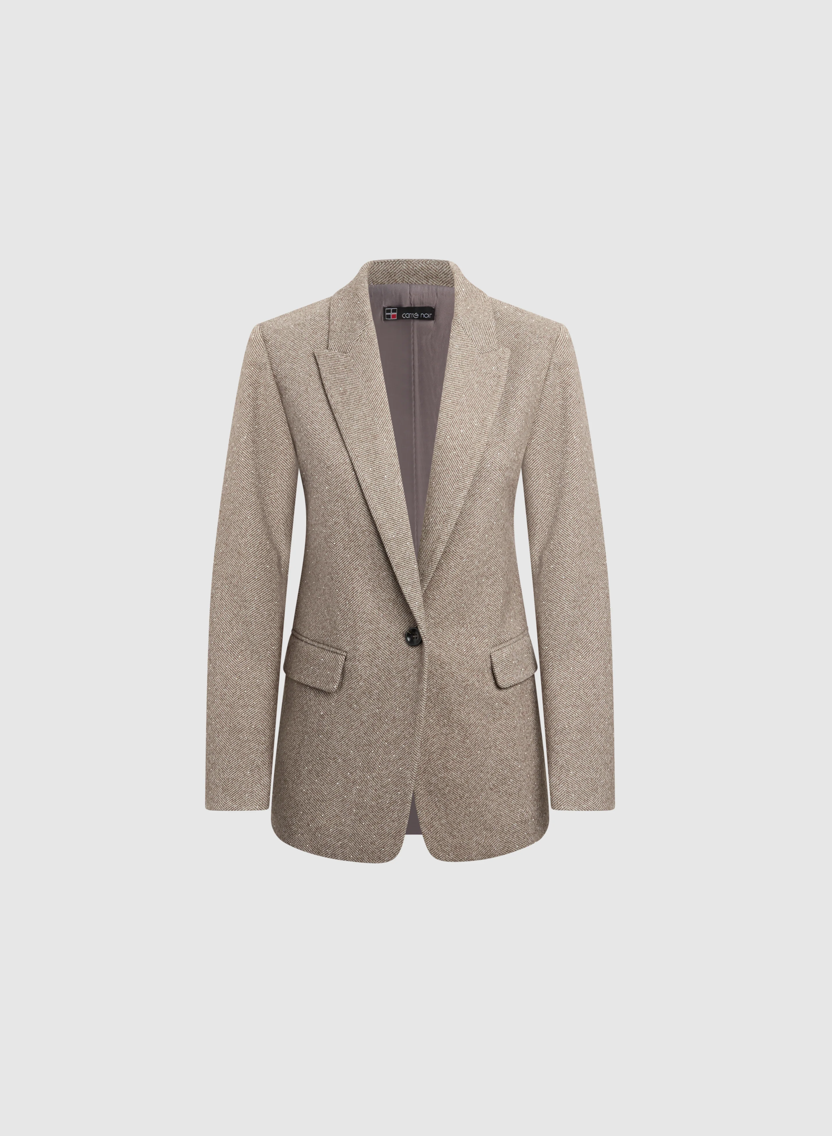 Embellished Herringbone Blazer - Image 6