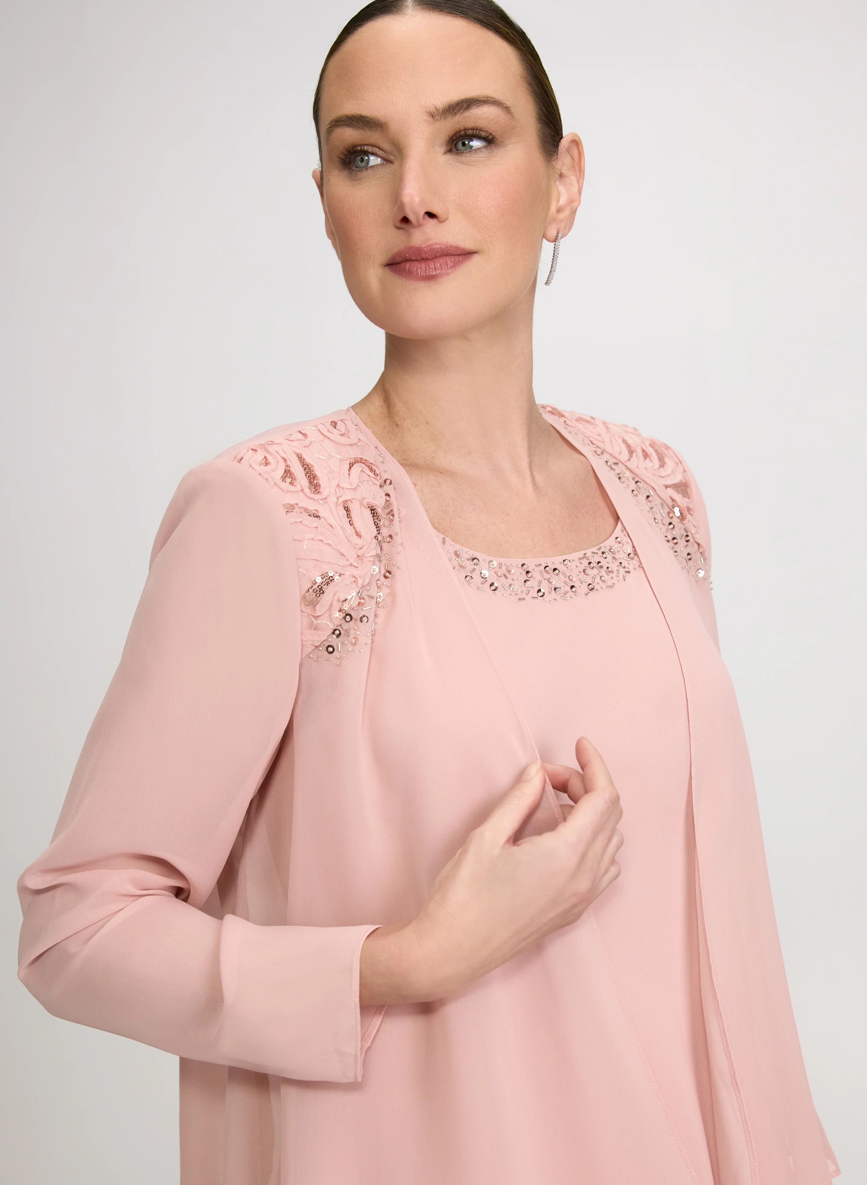 Embellished Jacket & Tiered Dress Set - Image 5
