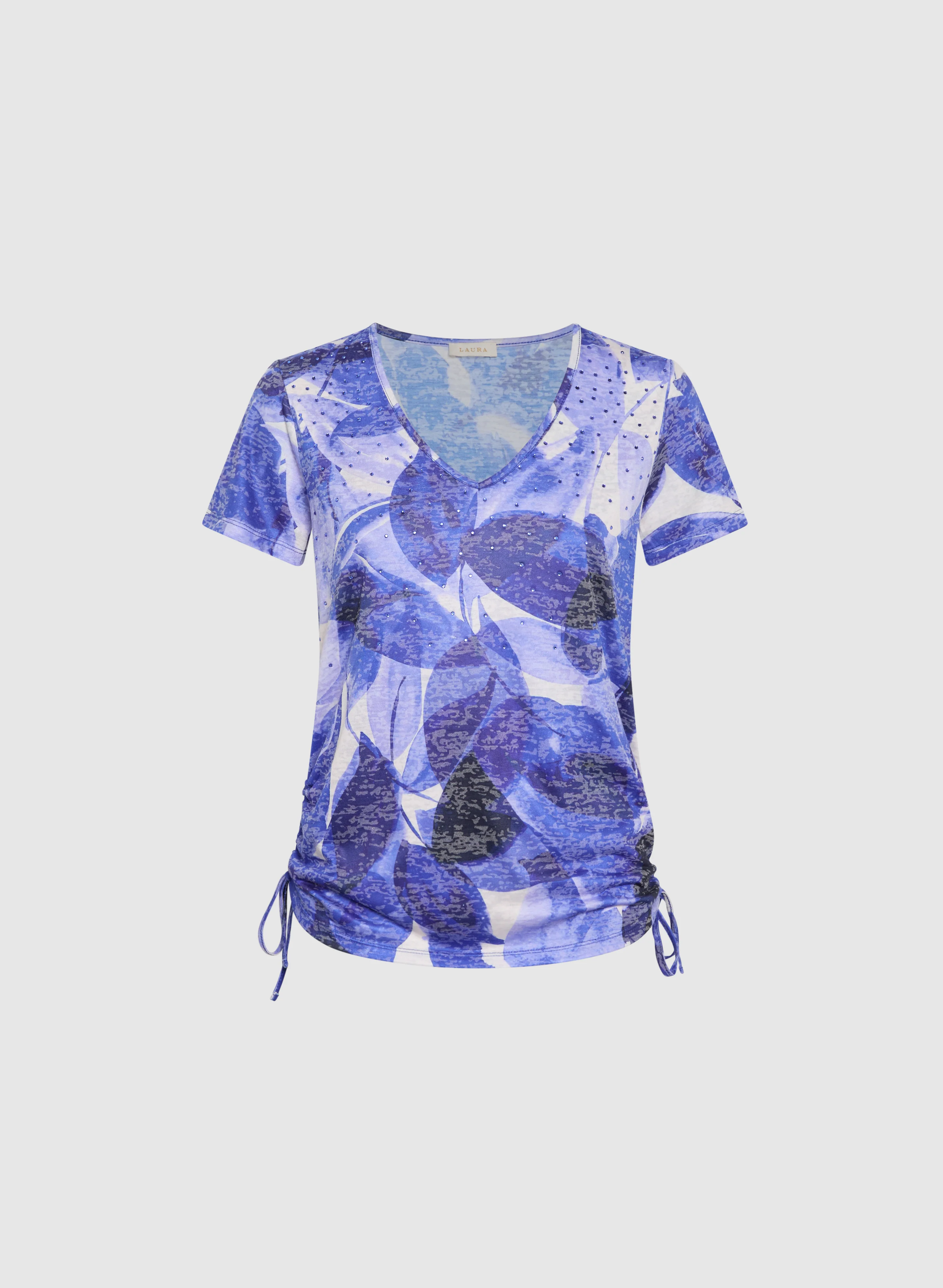 Embellished Leaf Print T-Shirt - Image 6