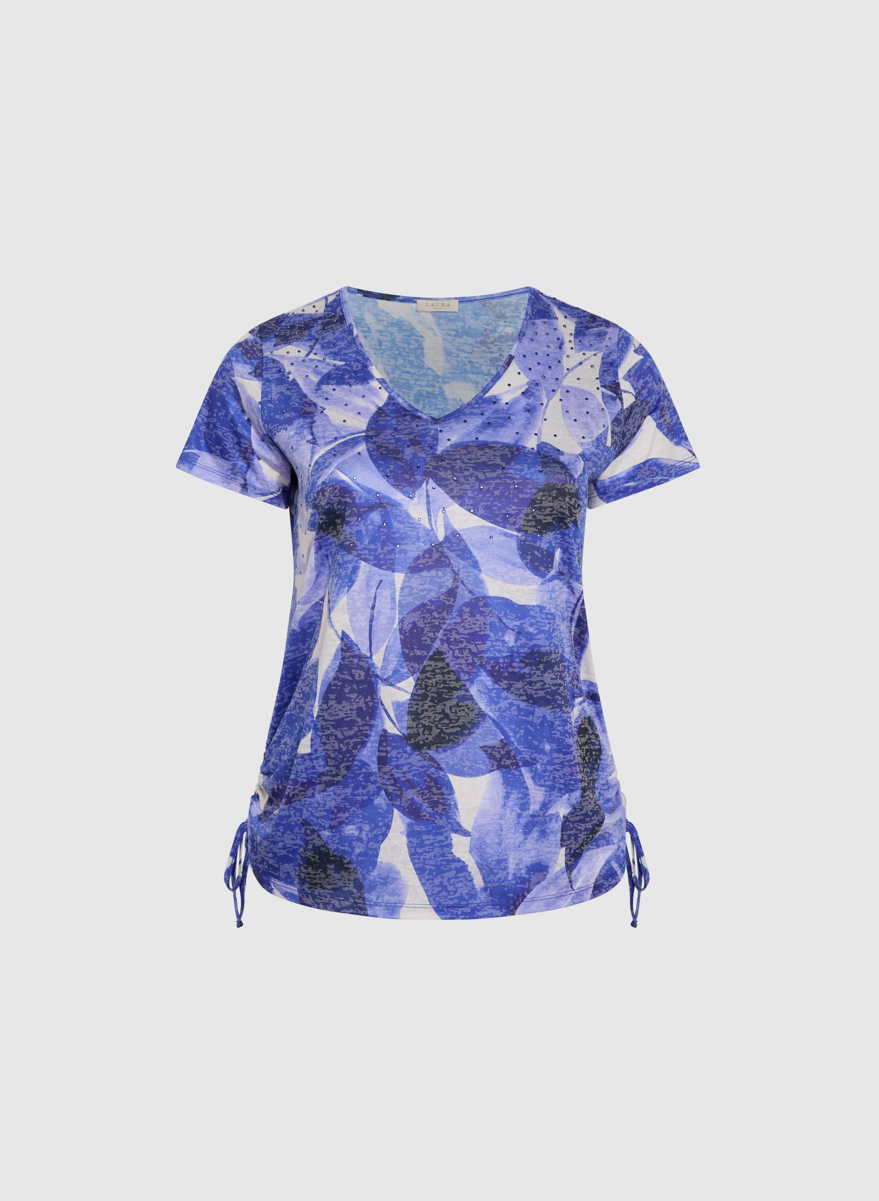 Embellished Leaf Print T-Shirt - Image 6