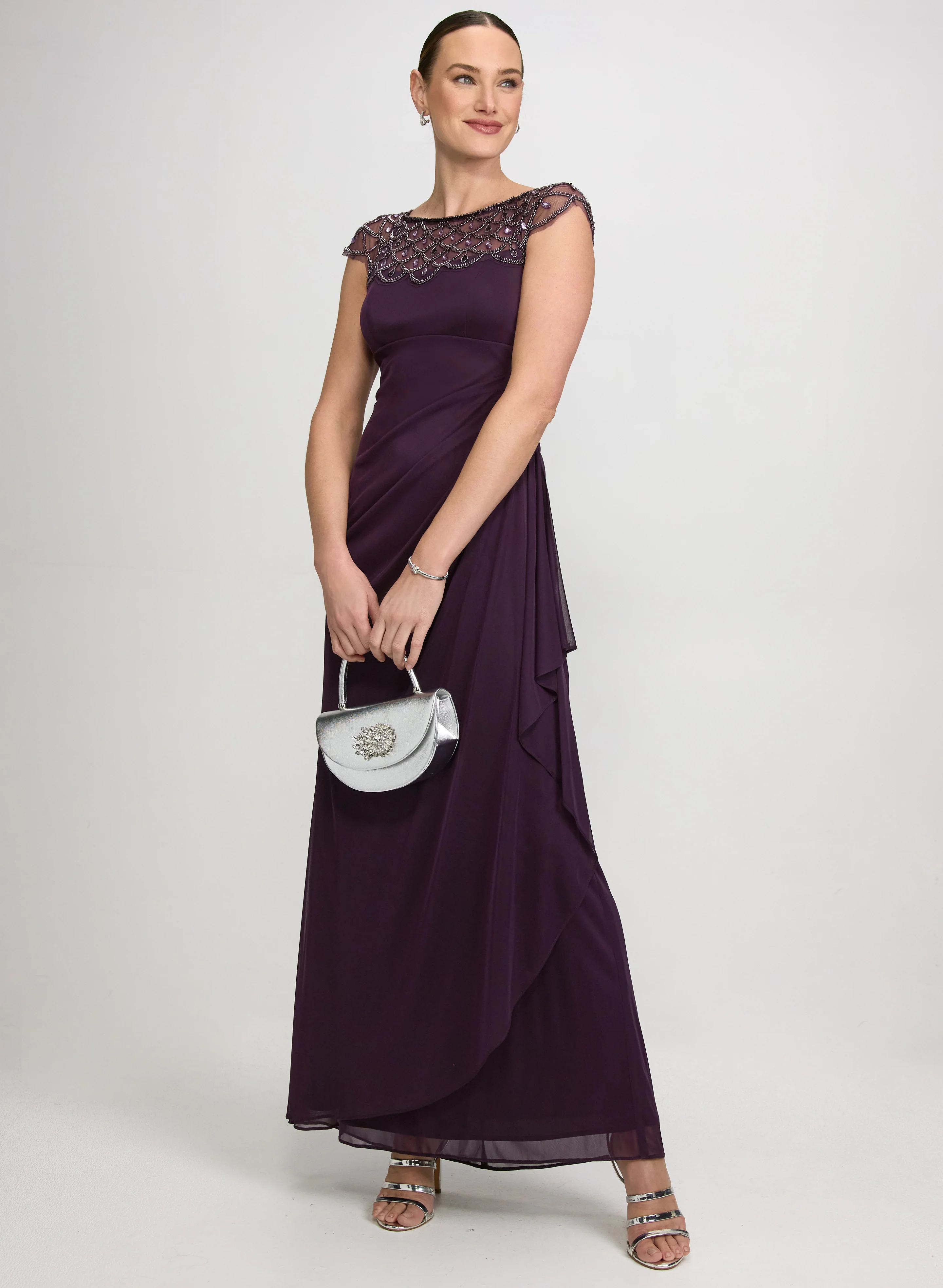 Embellished Mesh Dress