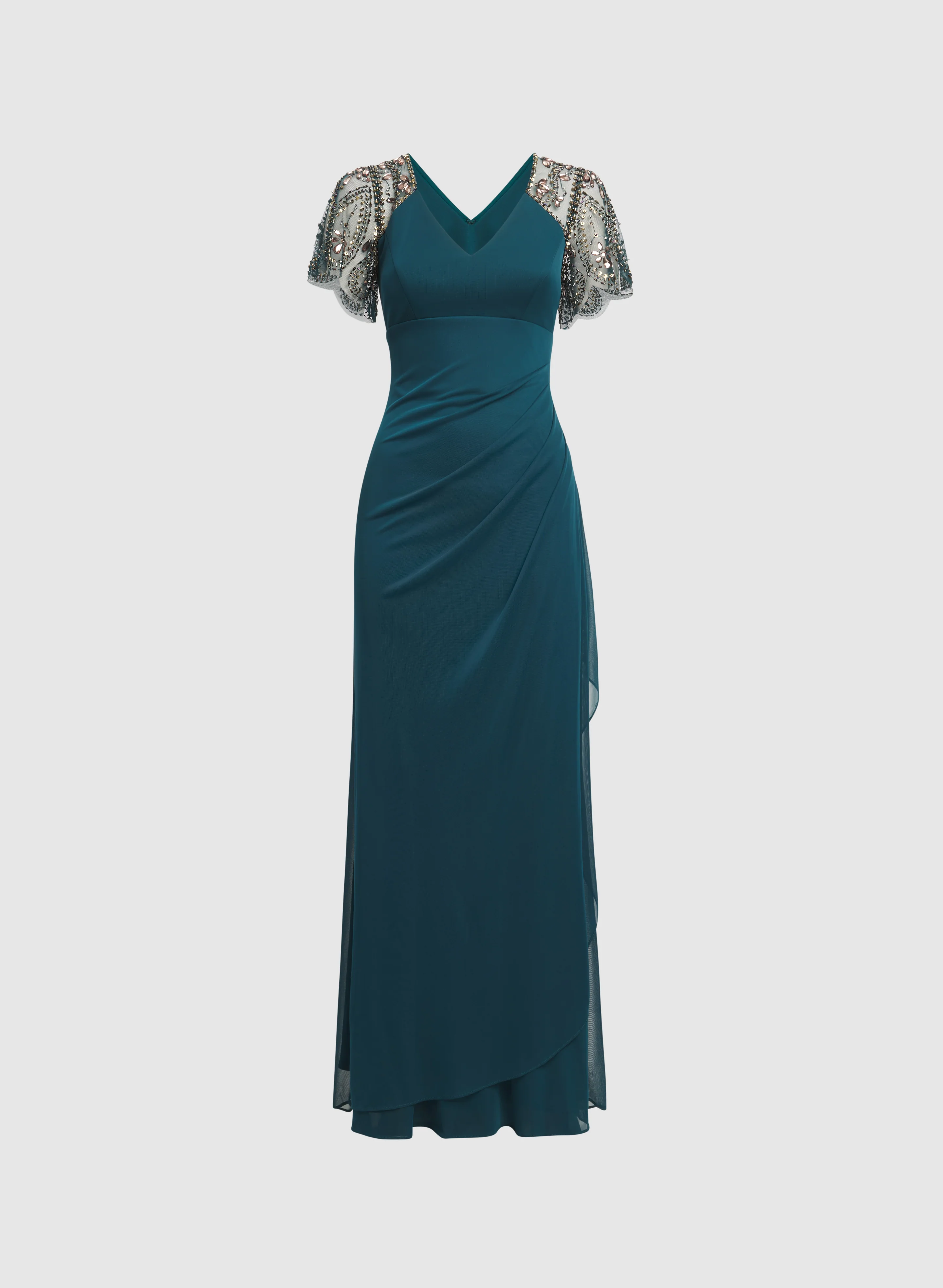 Embellished Mesh Sleeve Dress - Image 6