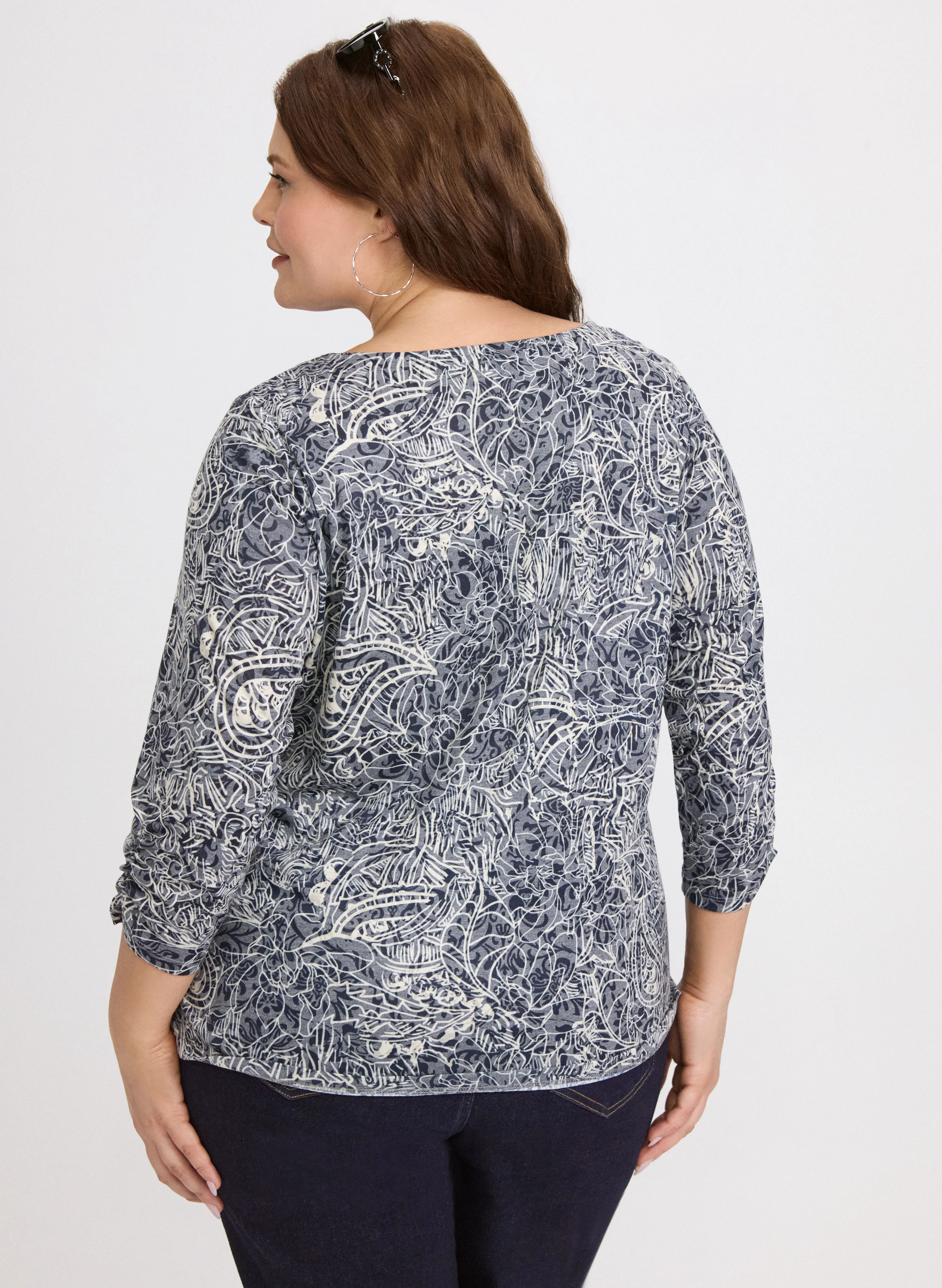 Embellished Mixed Print T-Shirt - Image 4