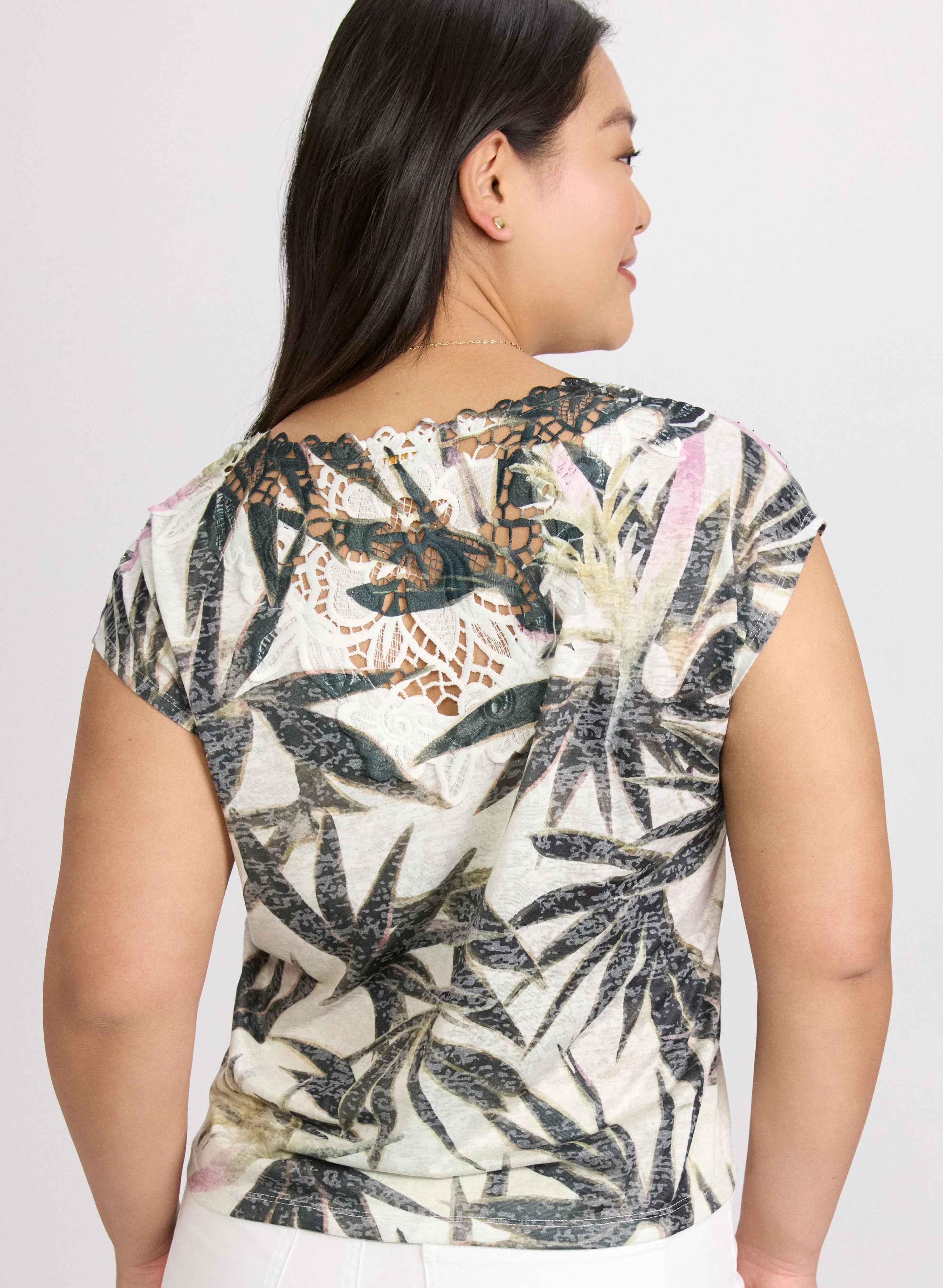 Embellished Palm Print T-Shirt - Image 2