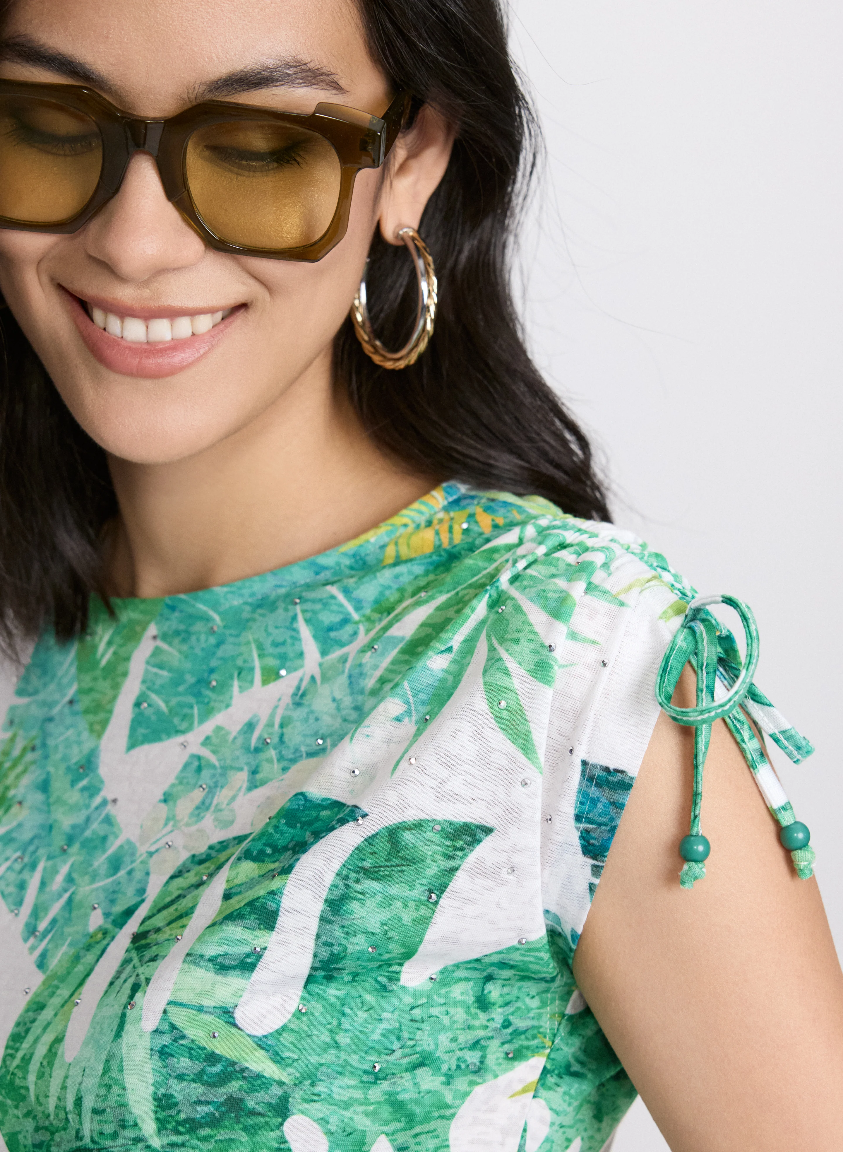 Embellished Palm Print T-Shirt - Image 2