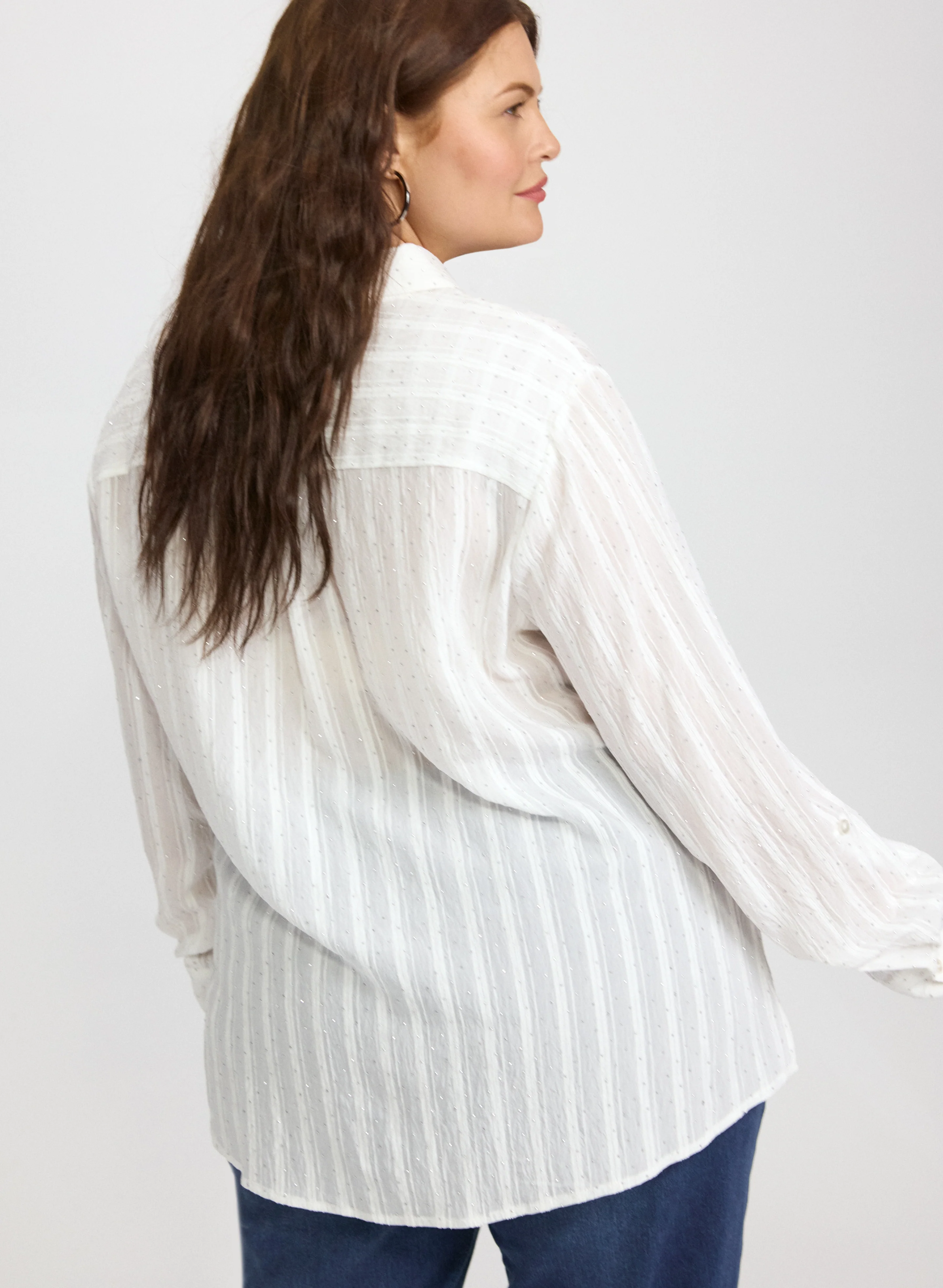 Embellished Shadow Stripe Blouse - Image 4