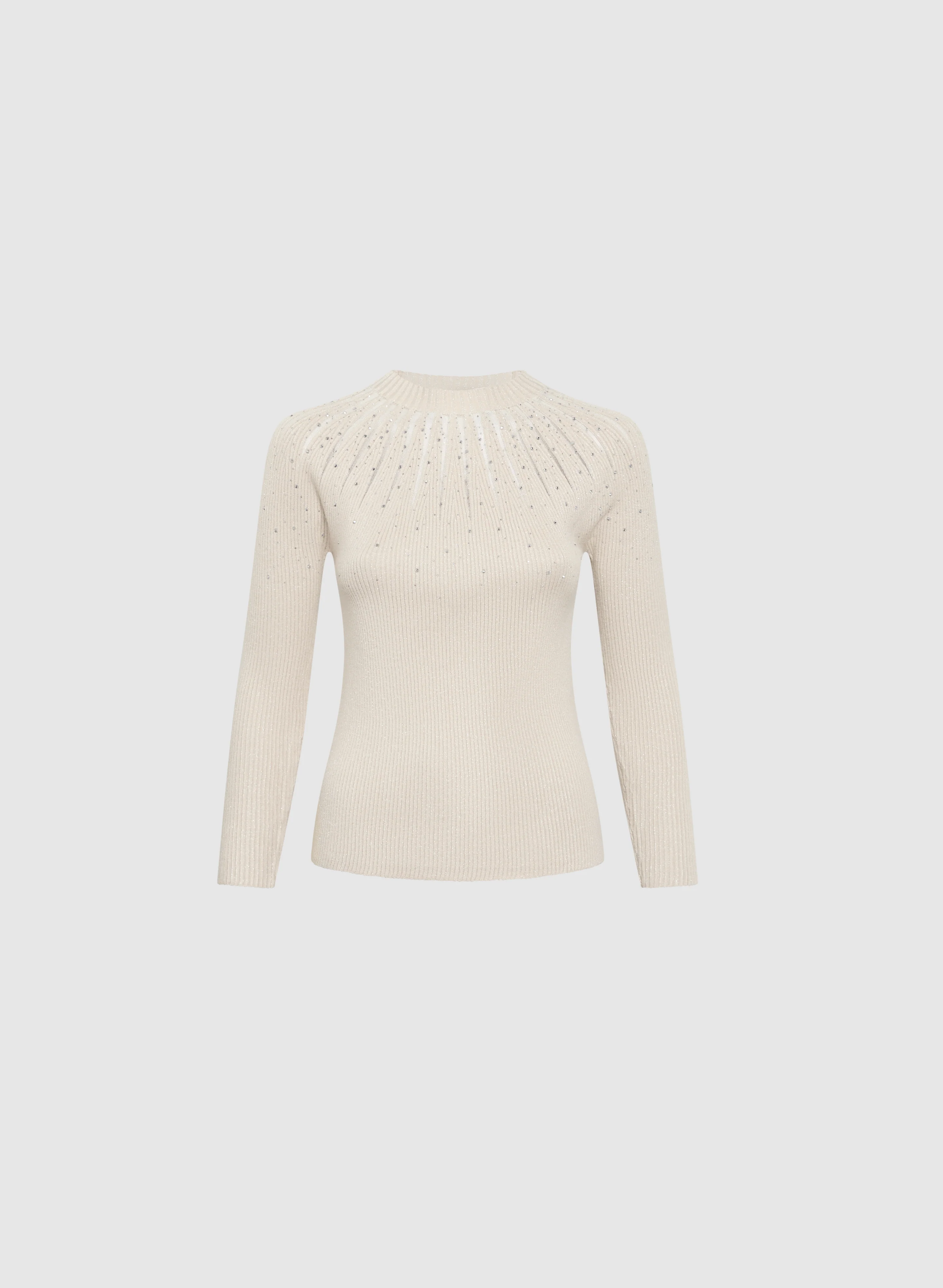 Embellished Sheer Insert Sweater - Image 6