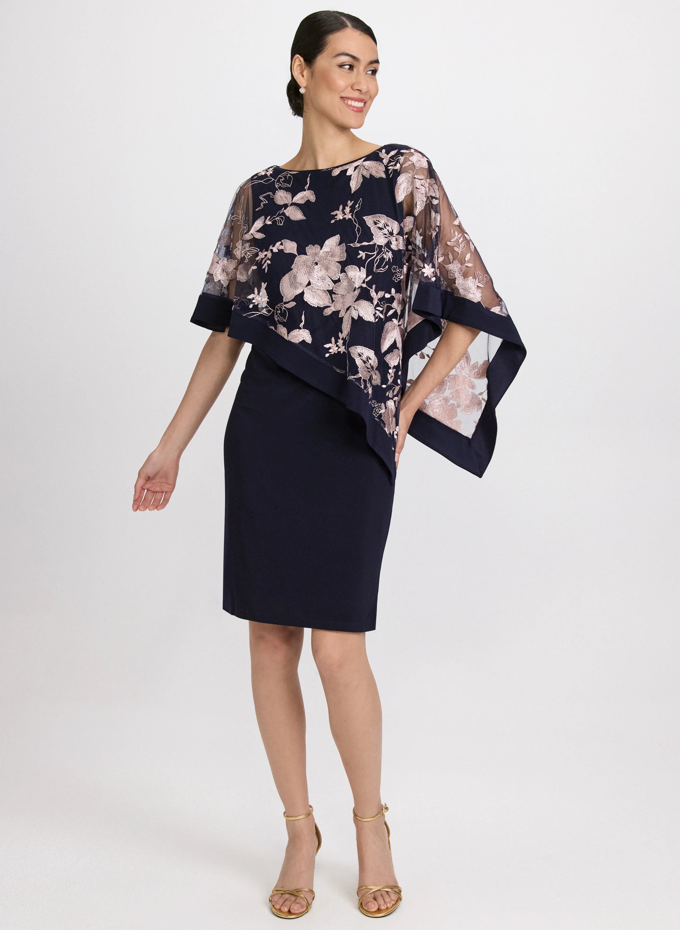 Embroidered Poncho & Jersey Dress - Image 4