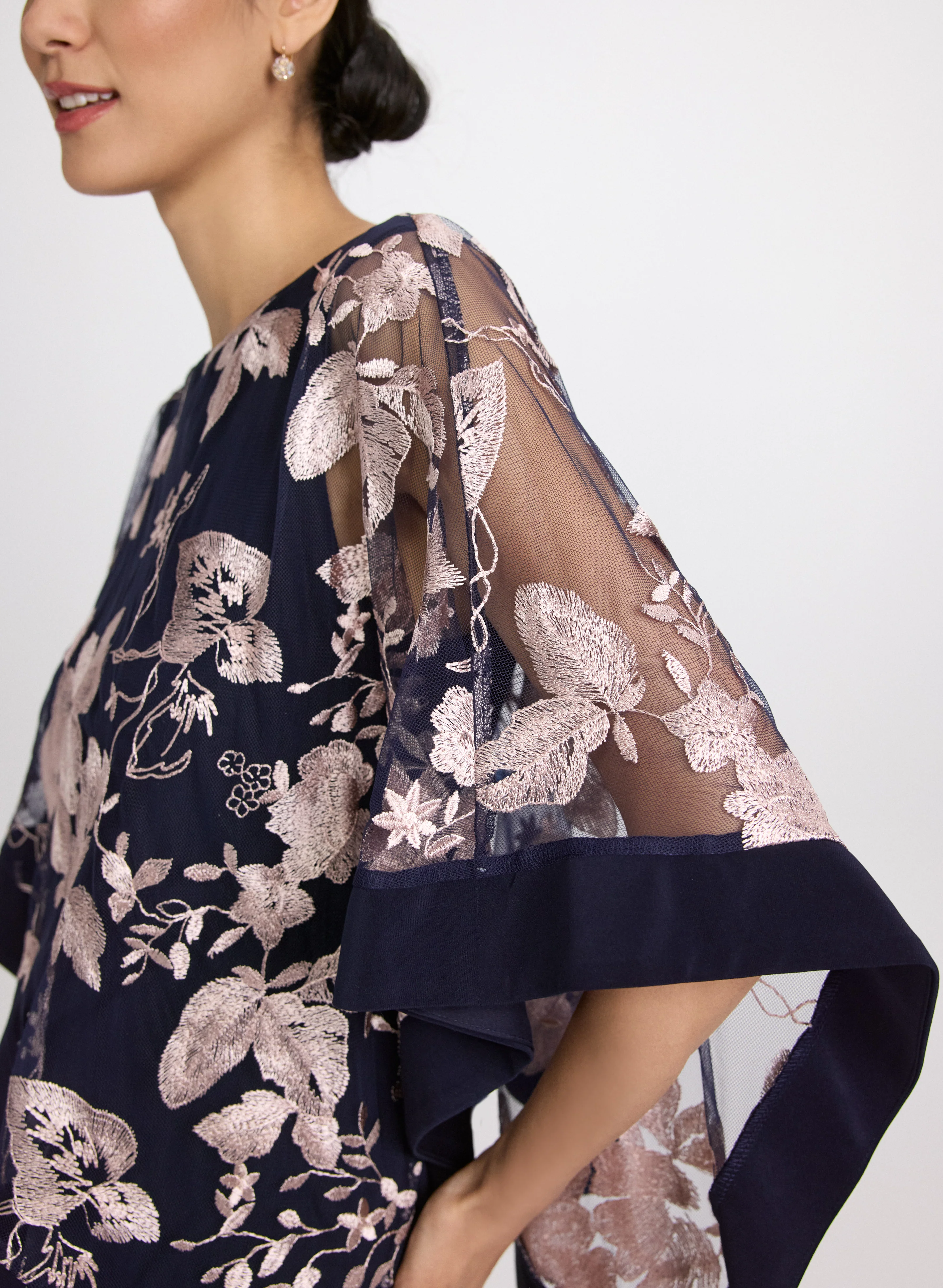 Embroidered Poncho & Jersey Dress - Image 5