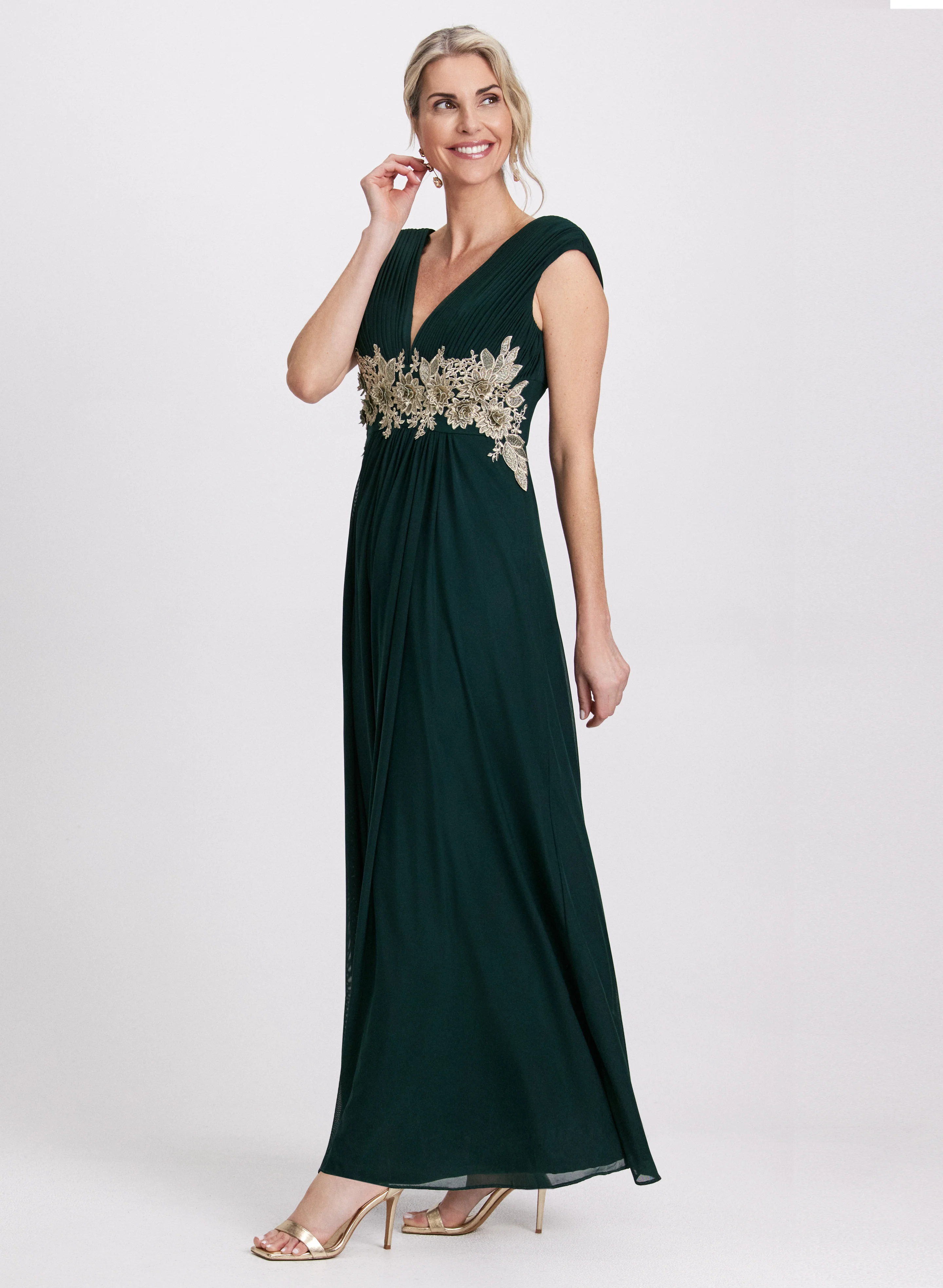 Embroidered Appliqué Maxi Dress - Image 3